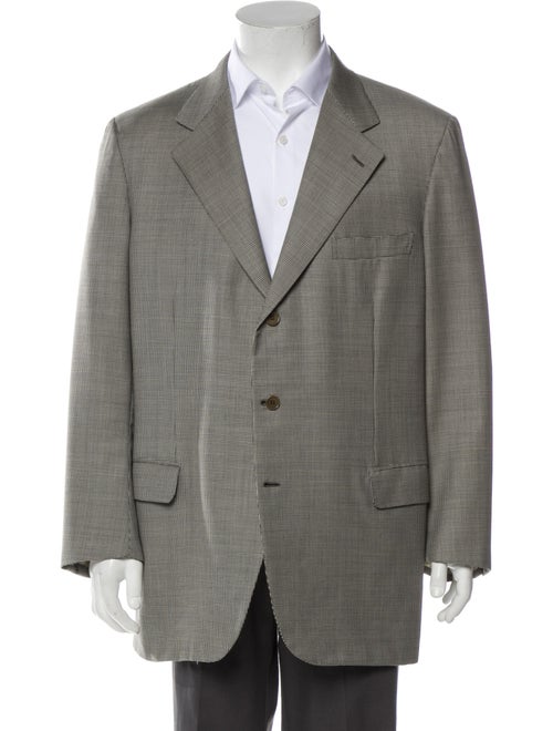 Brioni Wool Houndstooth Print Blazer