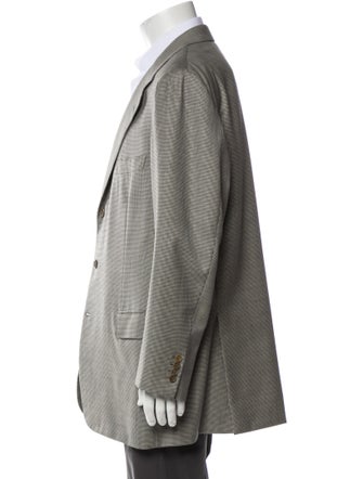 Brioni Wool Houndstooth Print Blazer