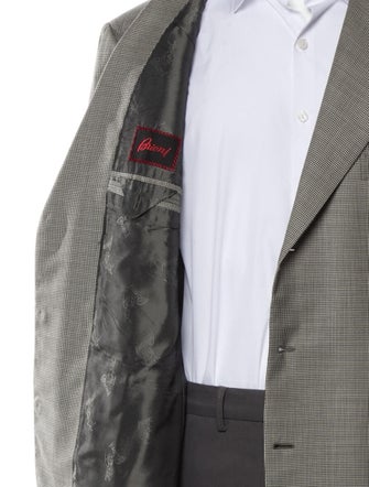 Brioni Wool Houndstooth Print Blazer
