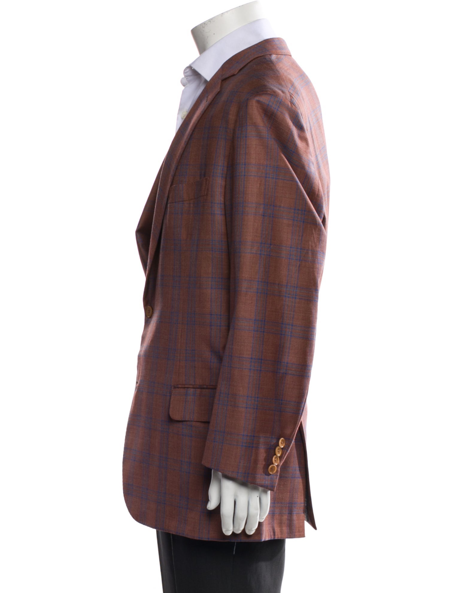Brioni Virgin Wool Plaid Print Blazer