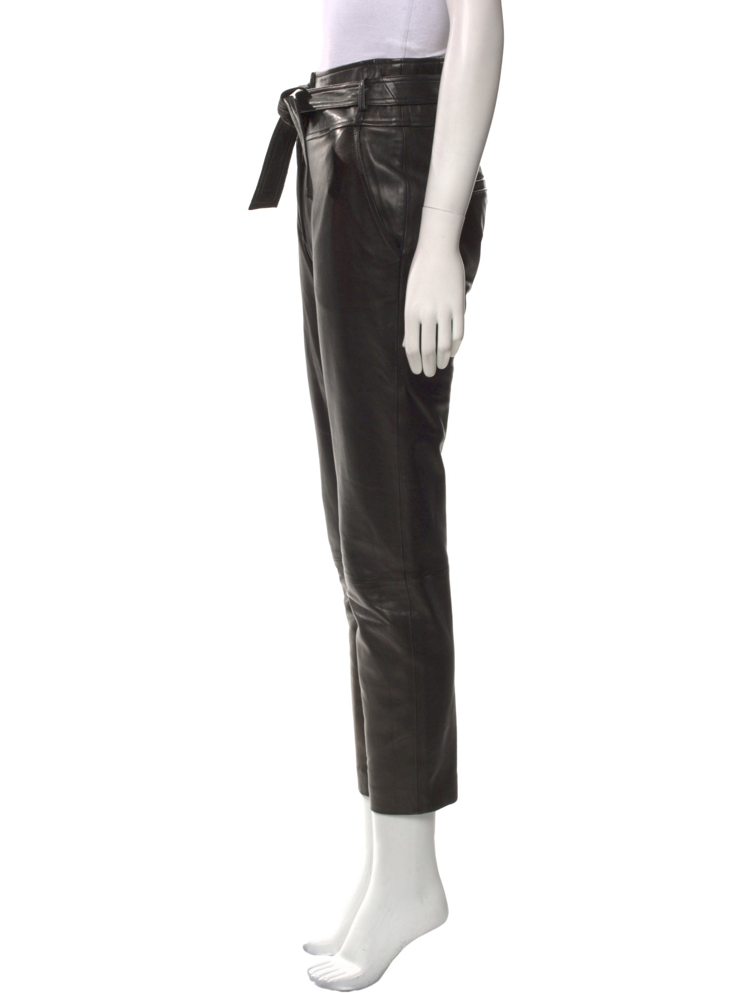 Brioni Leather Straight Leg Pants