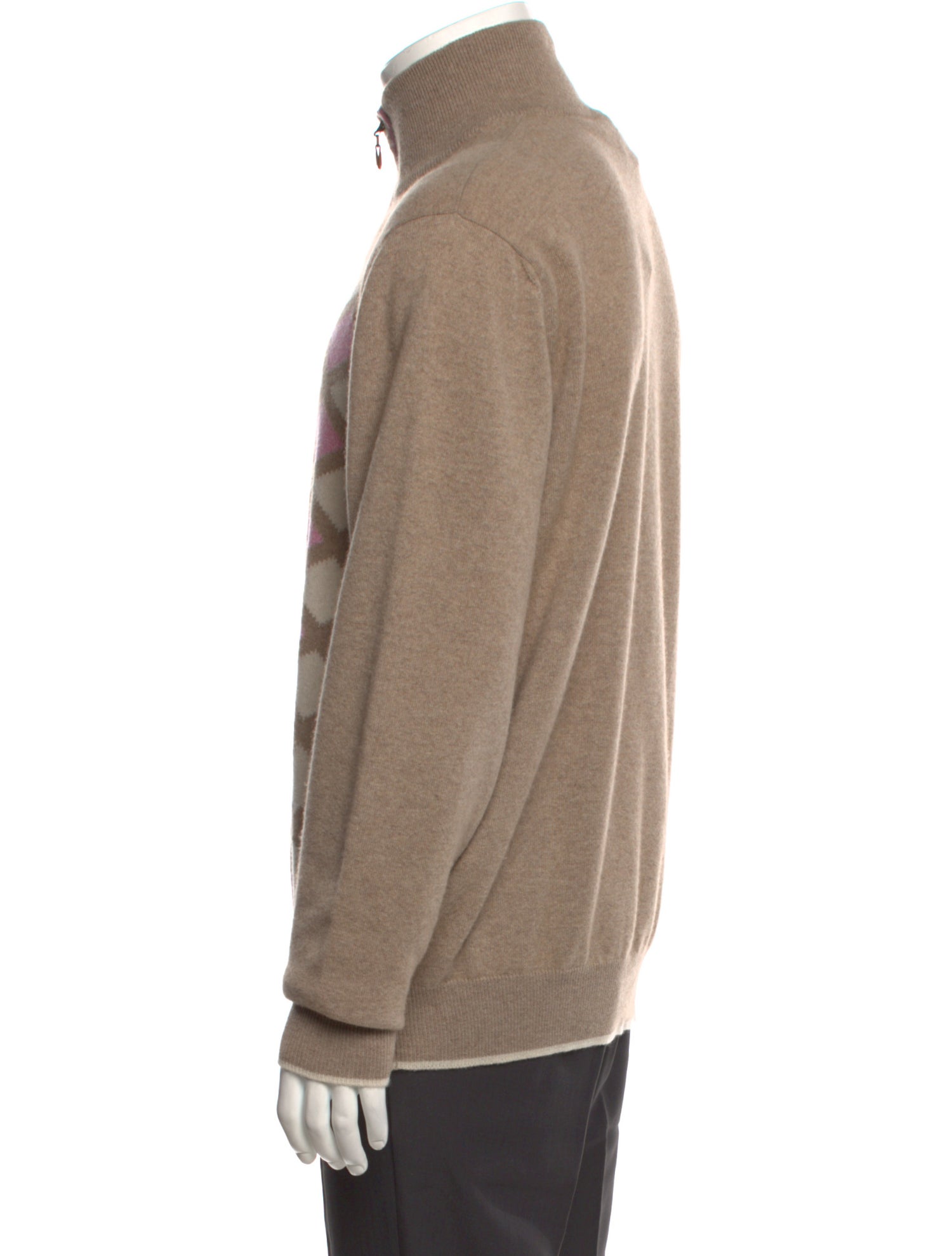 Brioni Cashmere Printed Polo Sweater