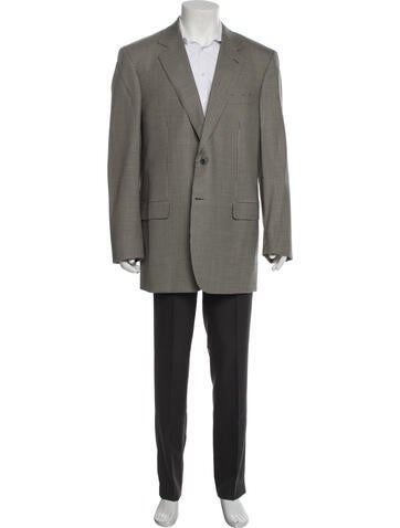 Brioni Suiting Wool Plaid Print Blazer S
