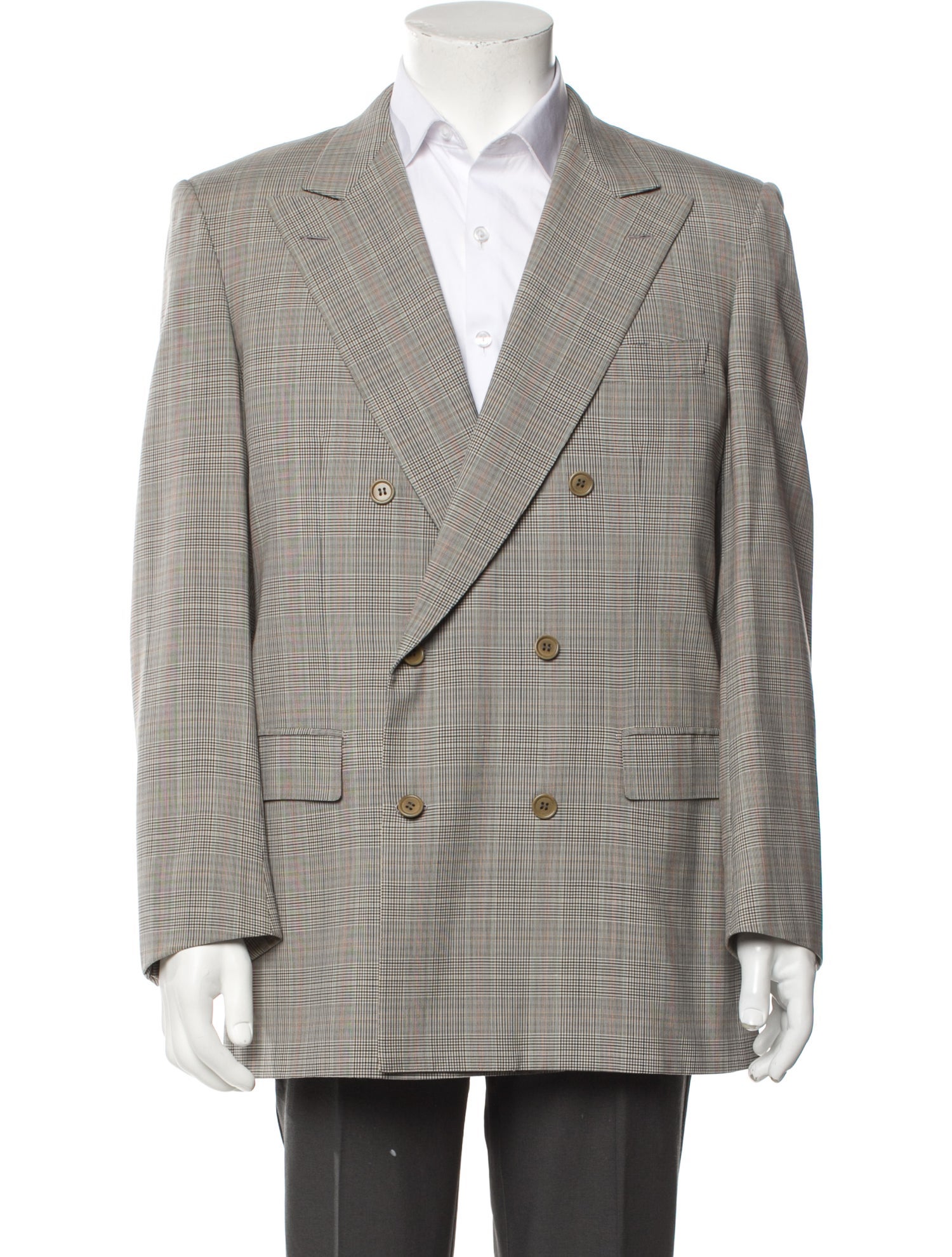 Brioni Wool Plaid Print Blazer