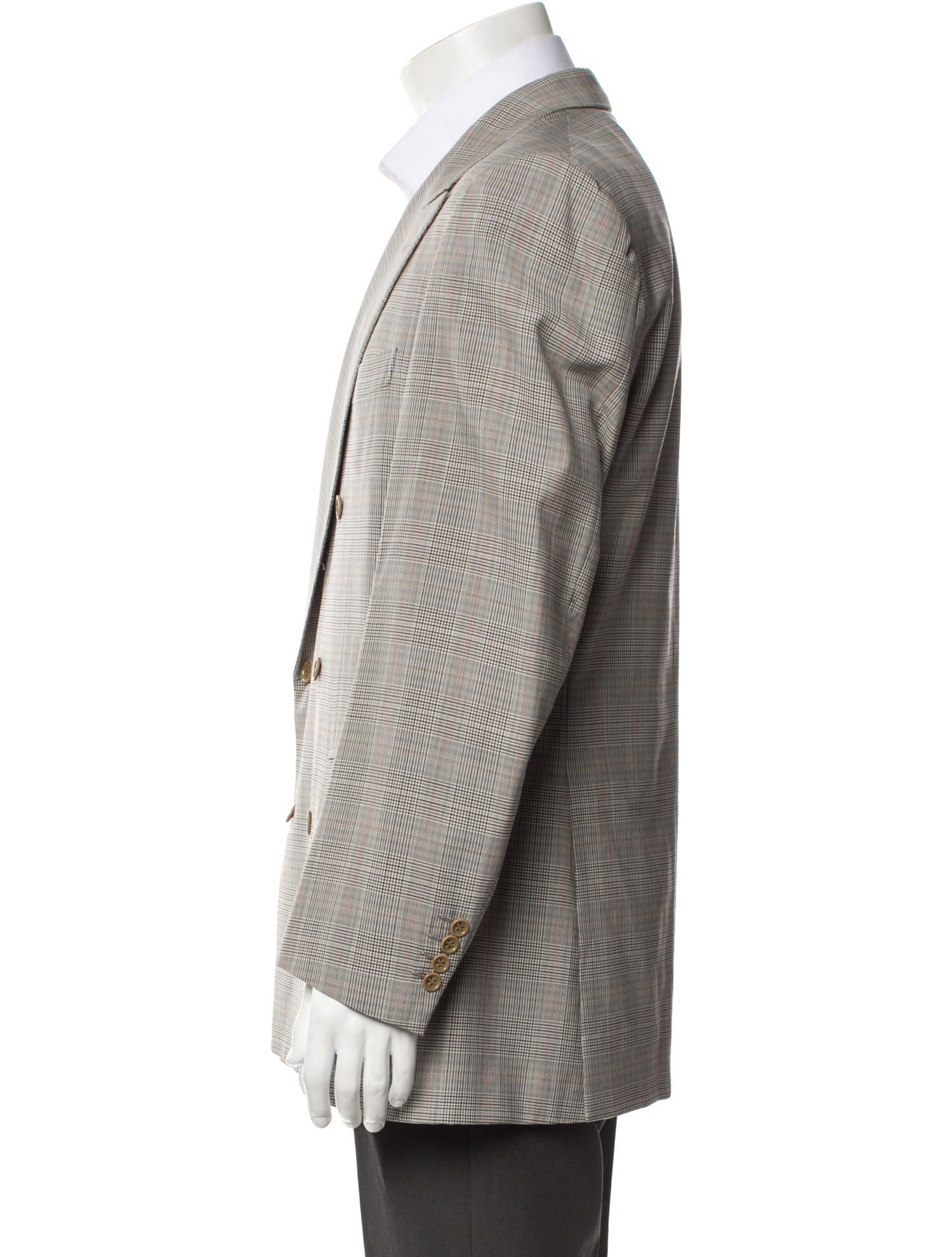 Brioni Wool Plaid Print Blazer