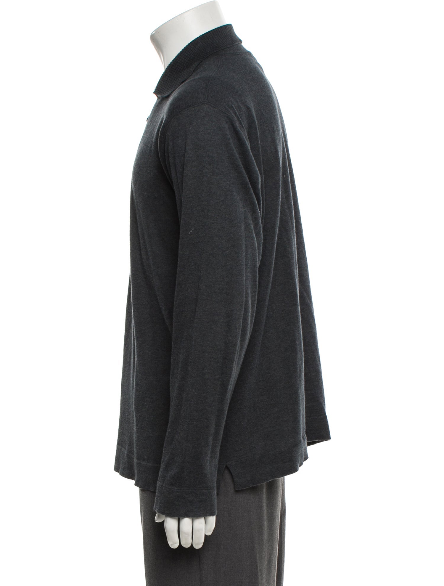 Brioni Collar Long Sleeve Polo Sweater