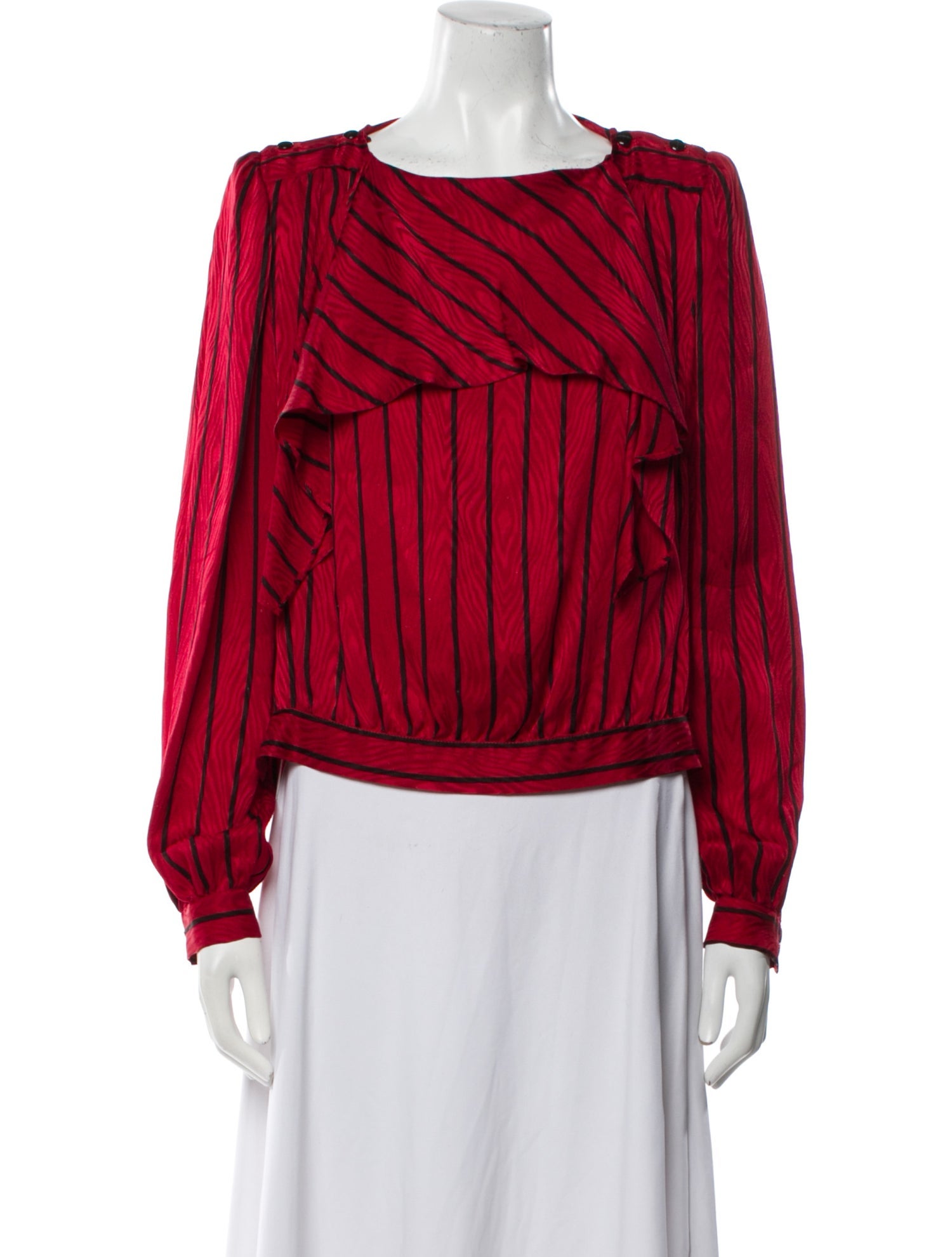 Brioni Silk Bateau Neckline Blouse