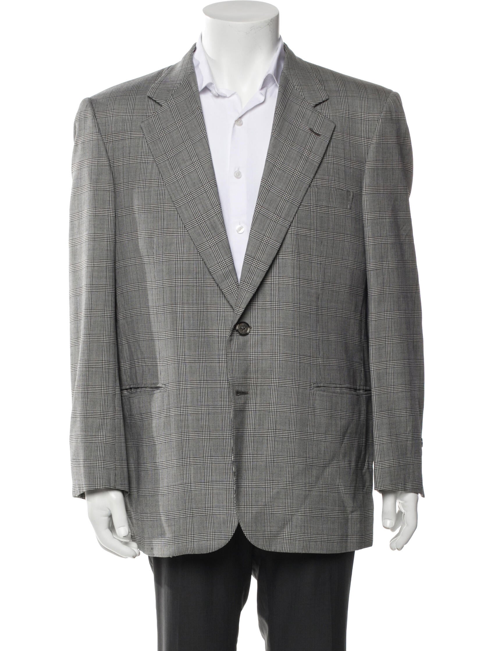 Brioni Wool Houndstooth Print Blazer