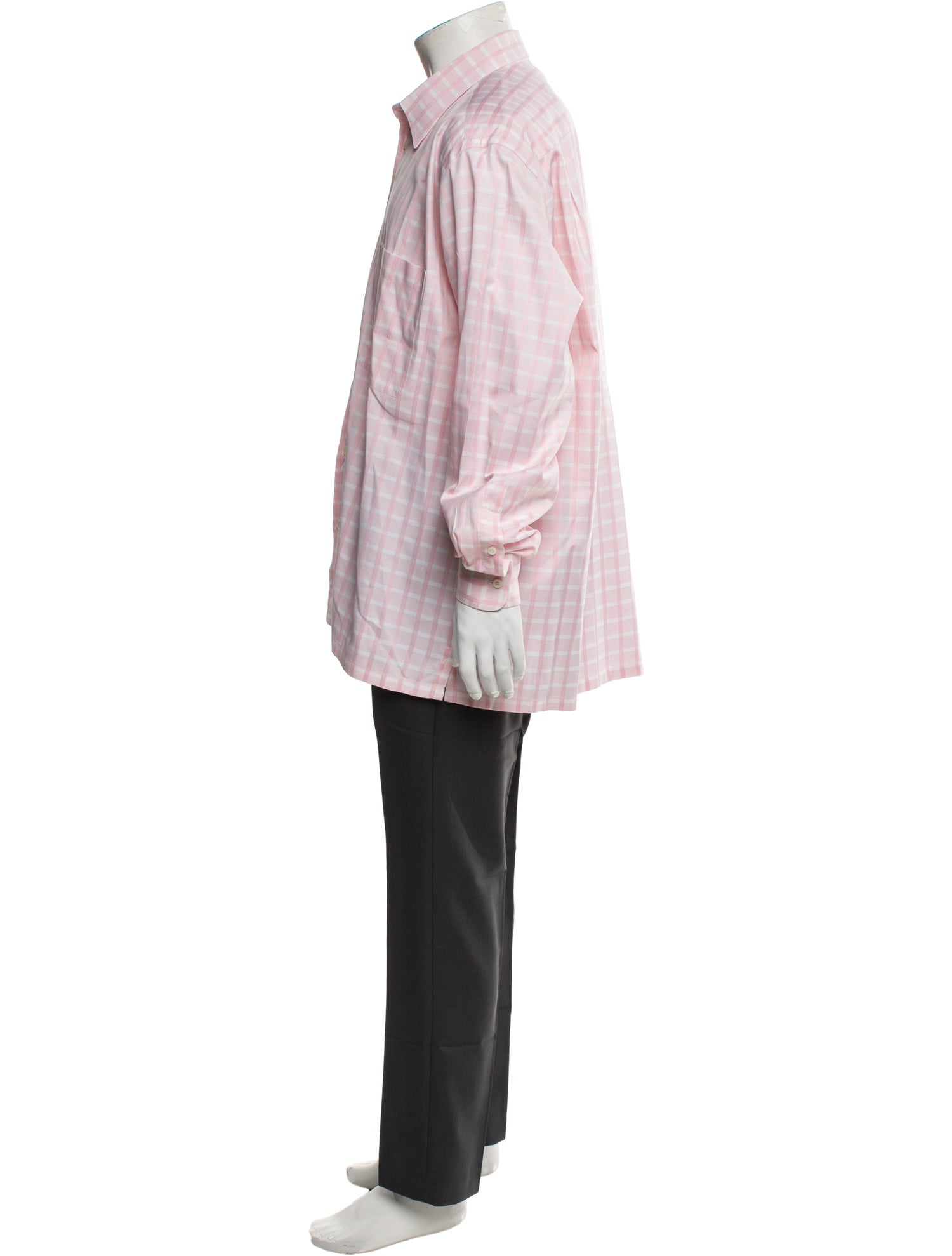 Brioni Plaid Print Long Sleeve Dress Shirt