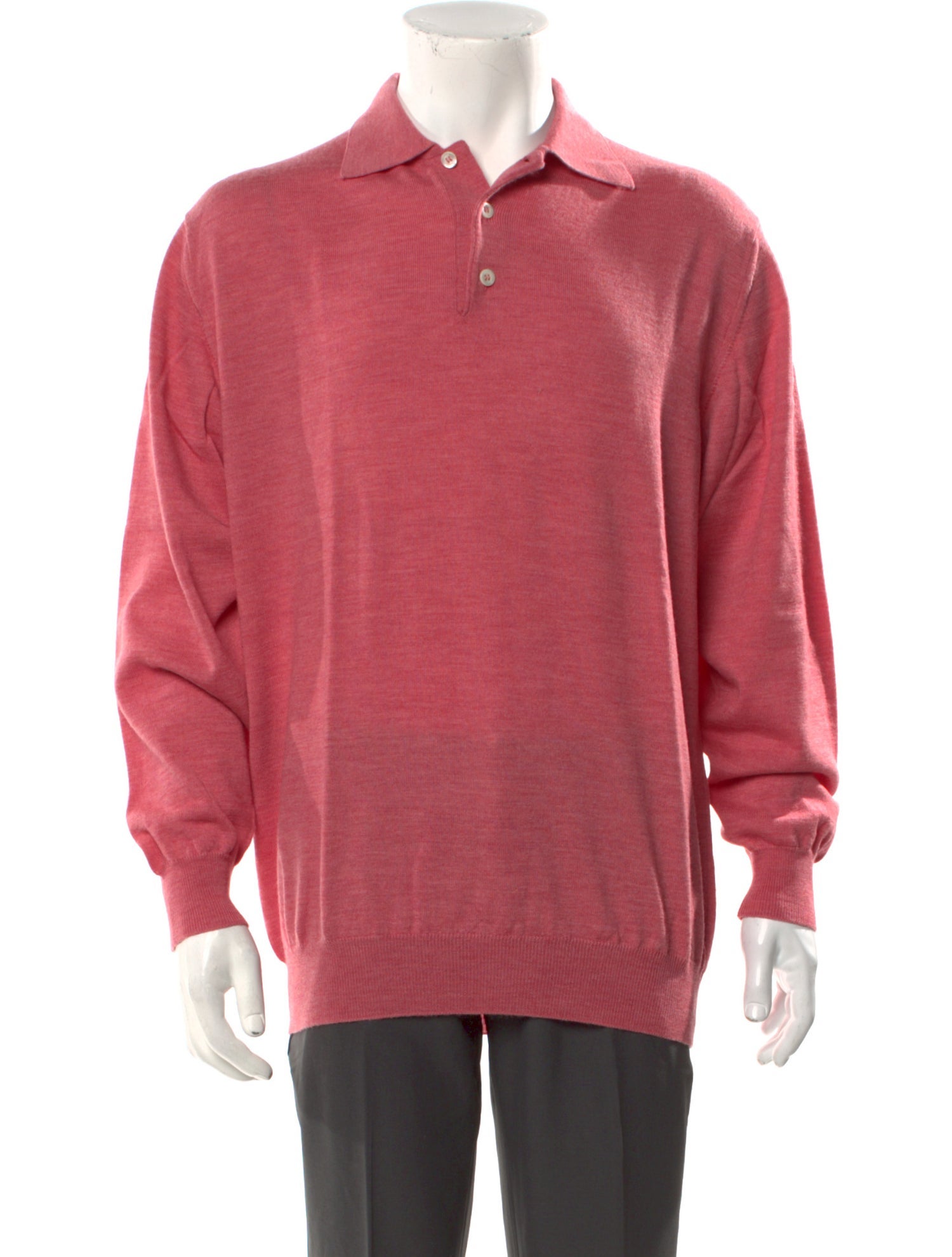 Brioni Wool Collar Polo Sweater