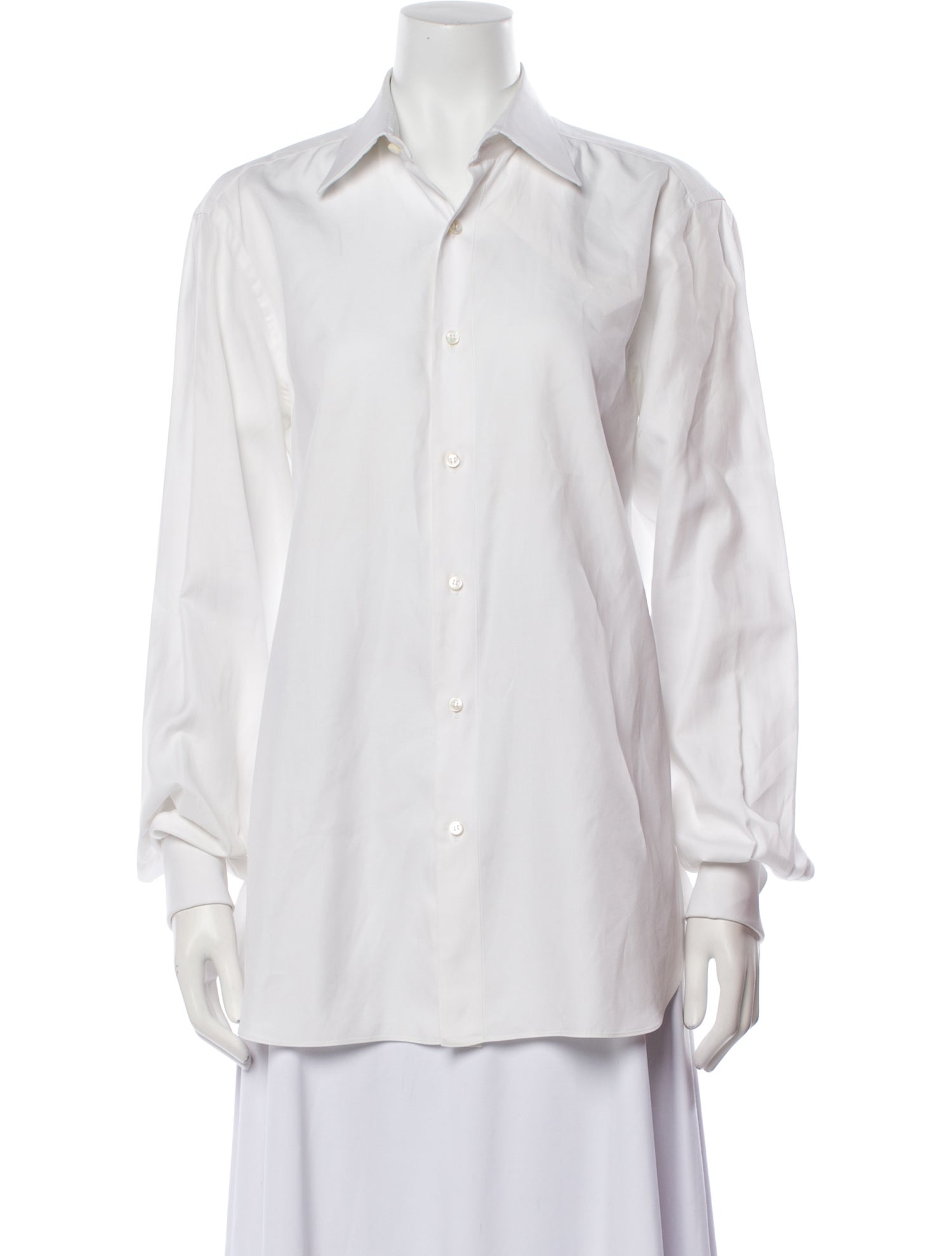 Brioni Long Sleeve Button-Up Top