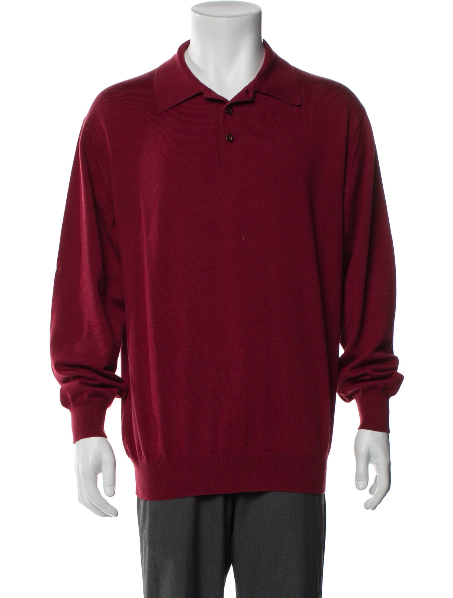 Brioni Wool Collar Polo Sweater