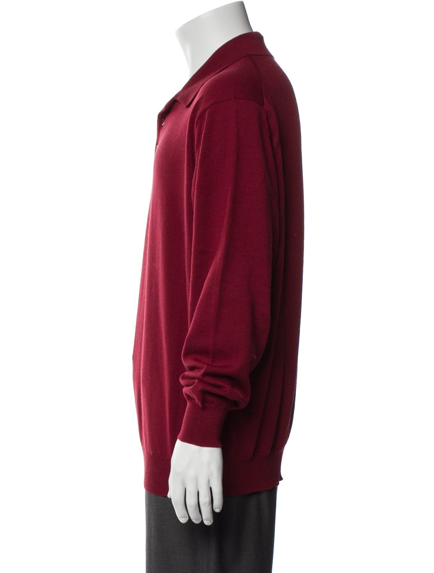 Brioni Wool Collar Polo Sweater