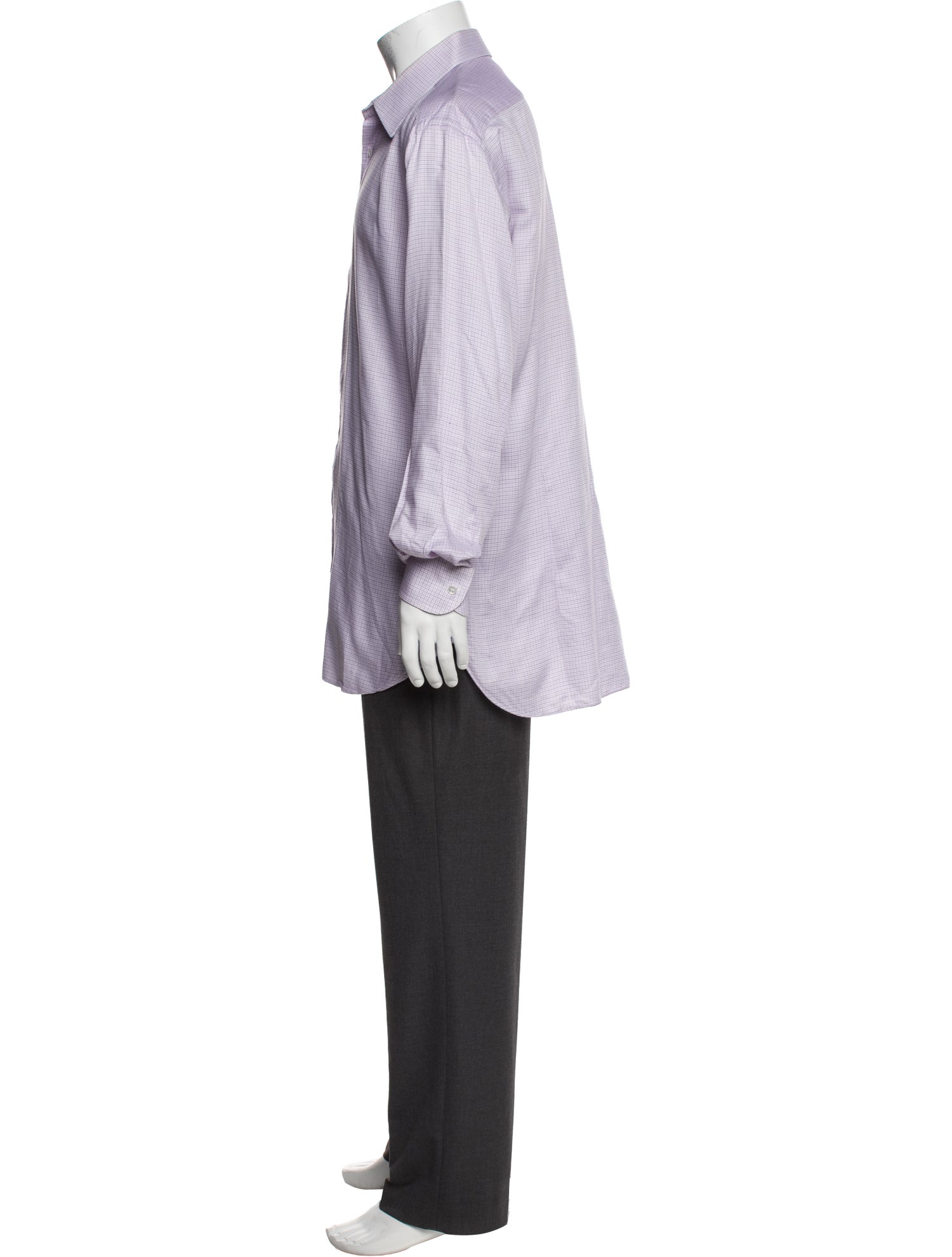 Brioni Plaid Print Long Sleeve Dress Shirt