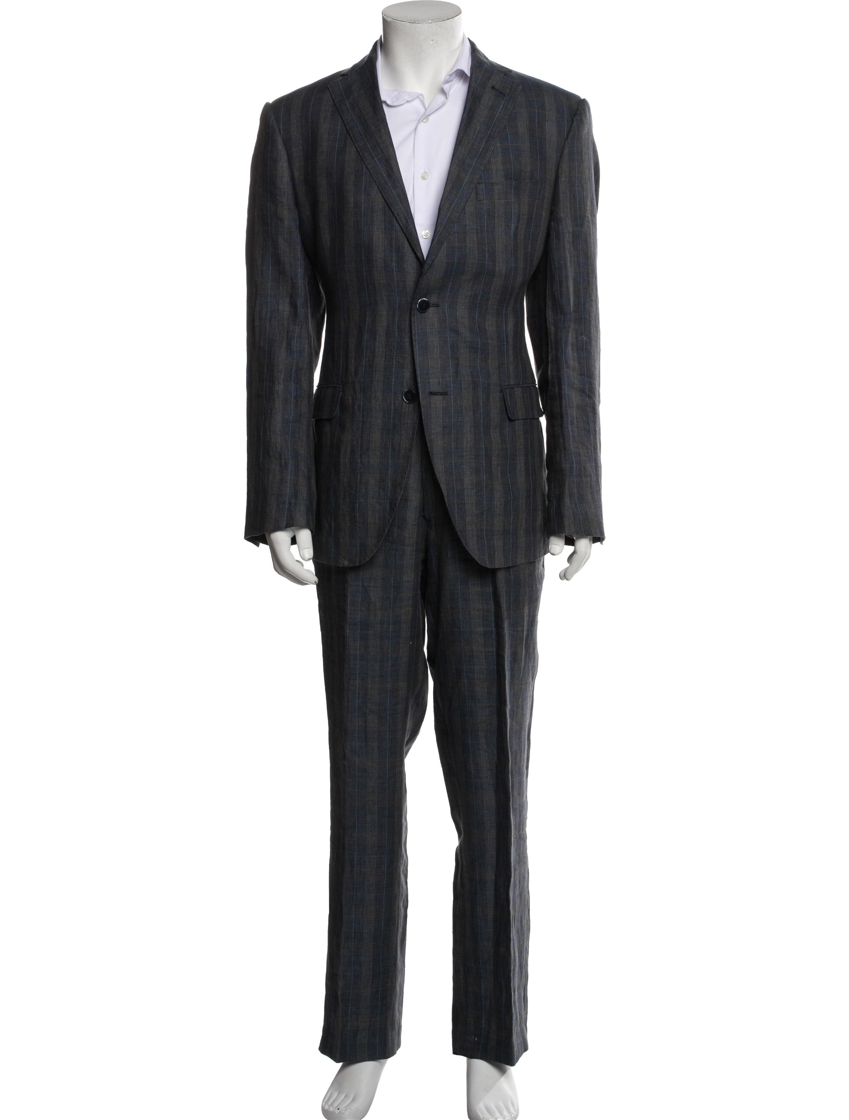 Brioni Linen Striped Two-Piece Blazer