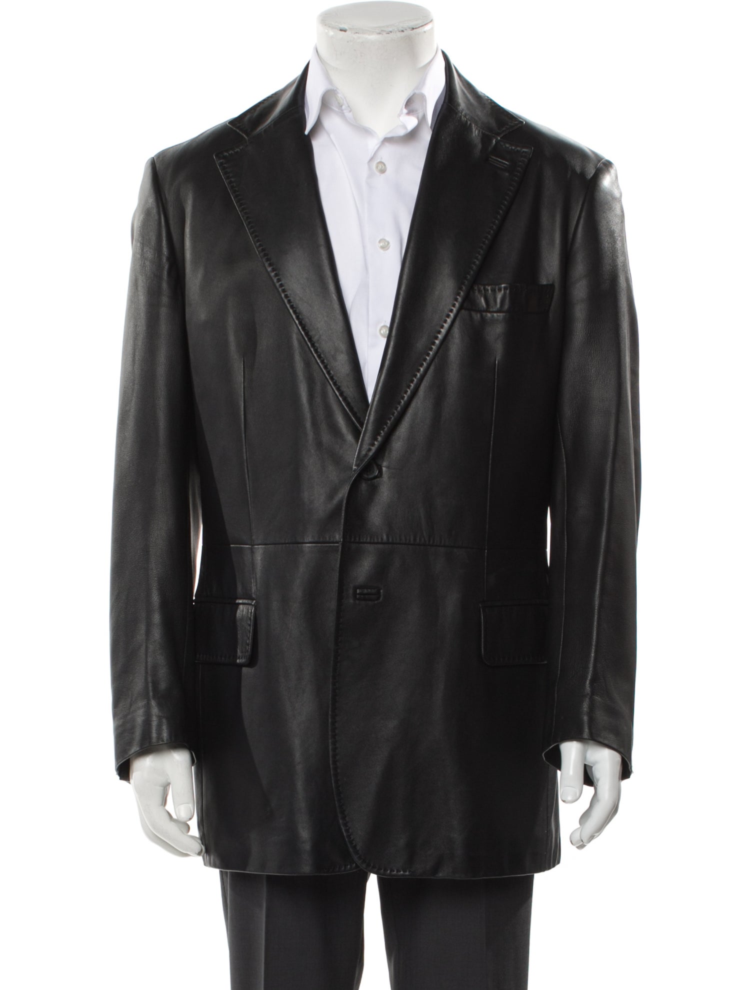 Brioni Leather Overcoat