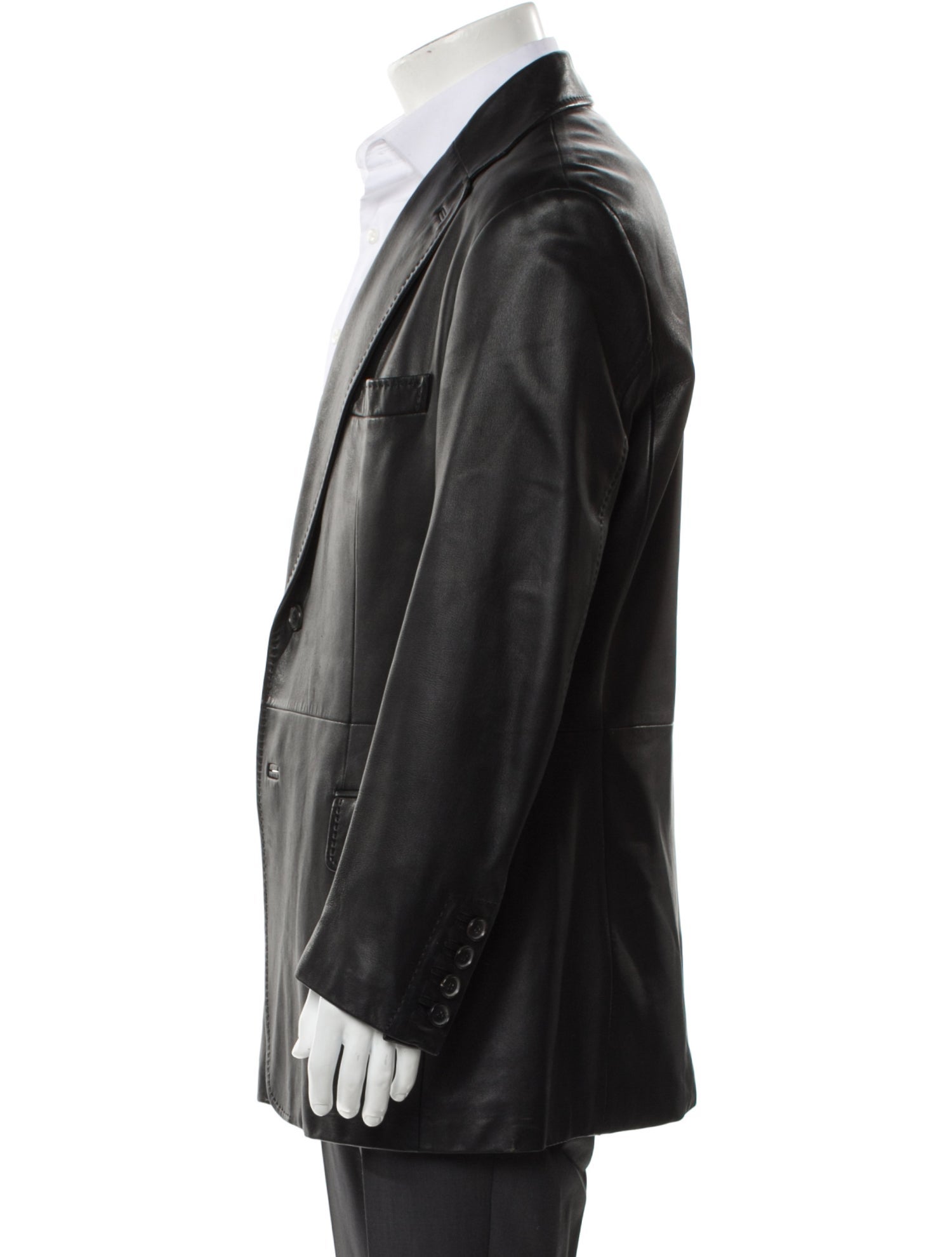 Brioni Leather Overcoat