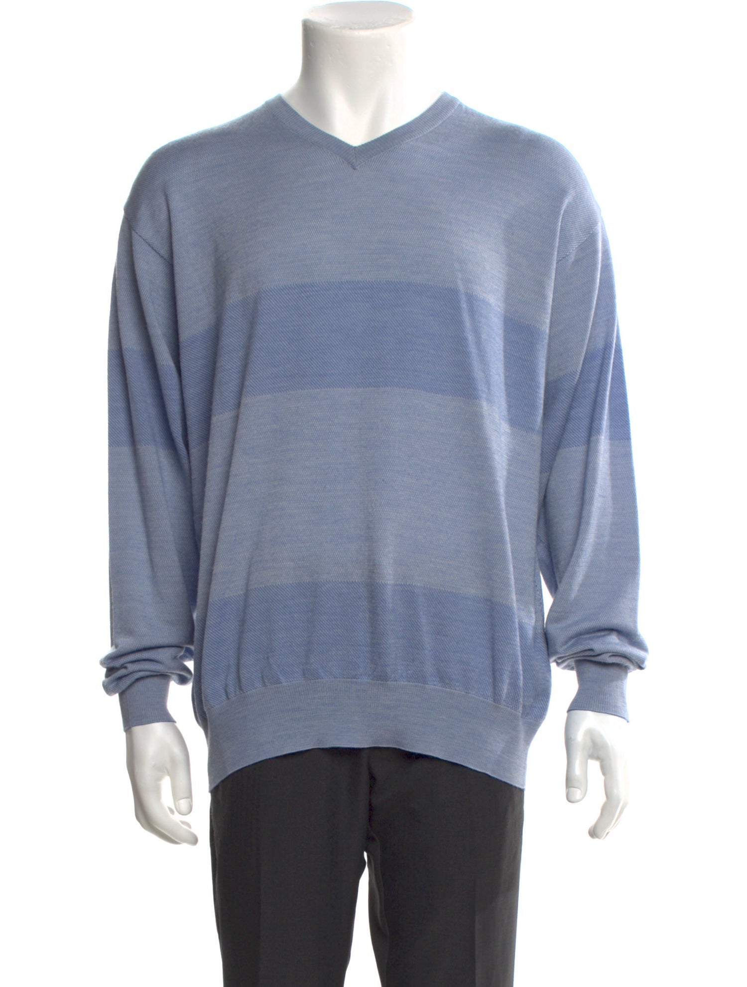 Brioni Wool Colorblock Pattern Pullover