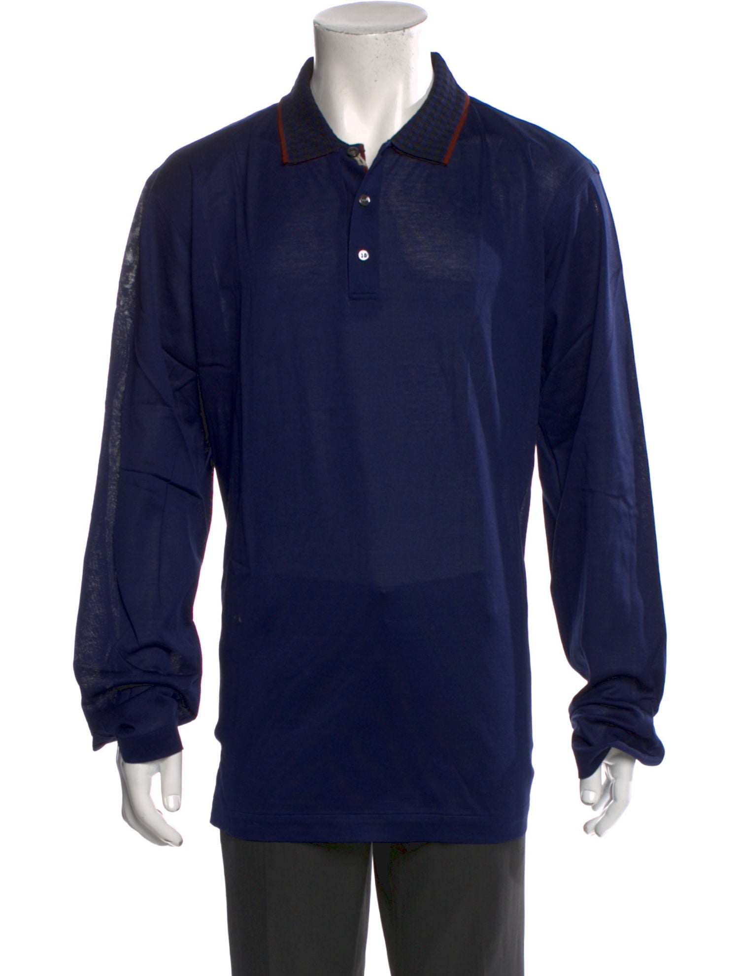 Brioni Collar Long Sleeve Polo Shirt