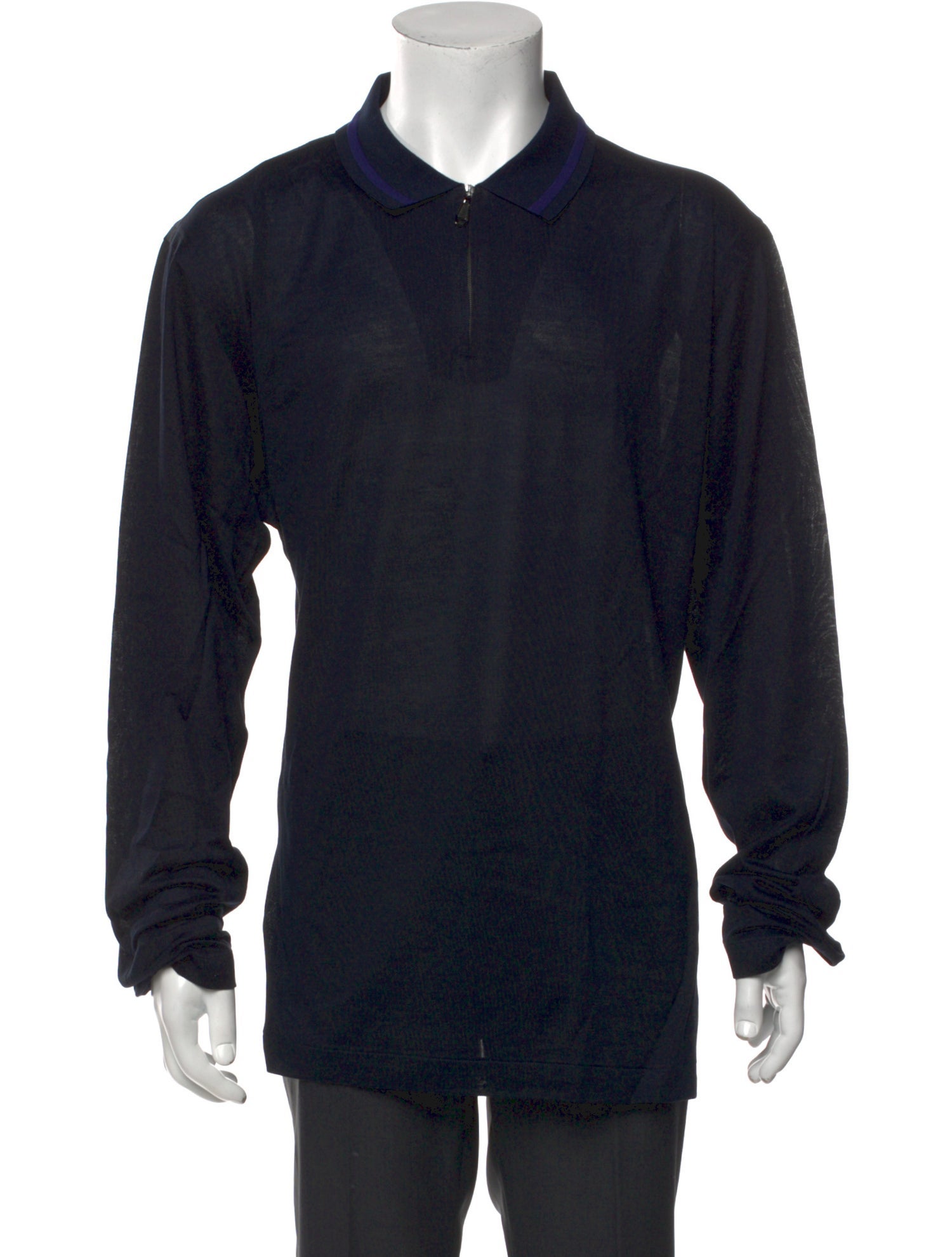 Brioni Collar Long Sleeve Polo Shirt