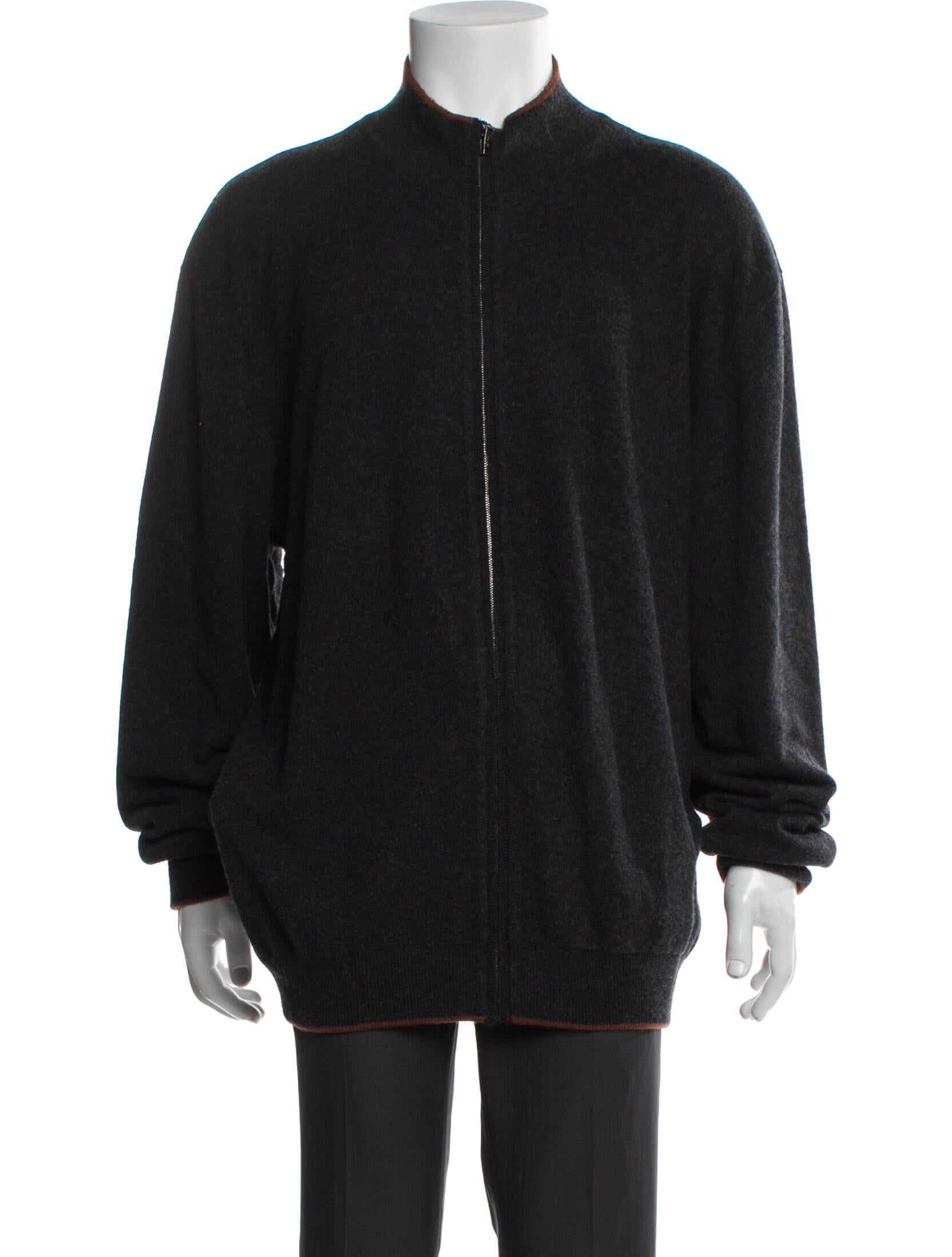 Brioni Cashmere Mock Neck Cardigan