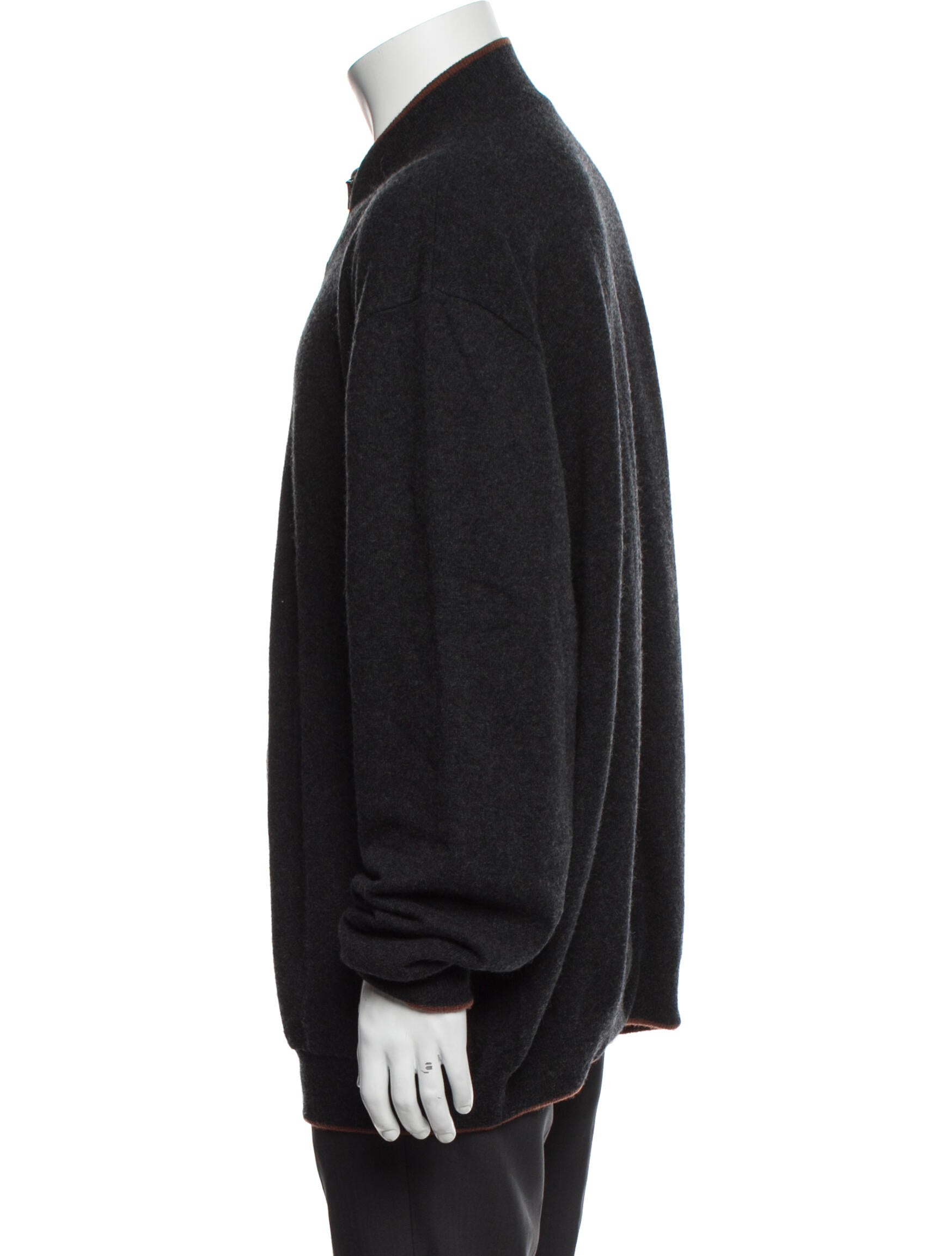 Brioni Cashmere Mock Neck Cardigan