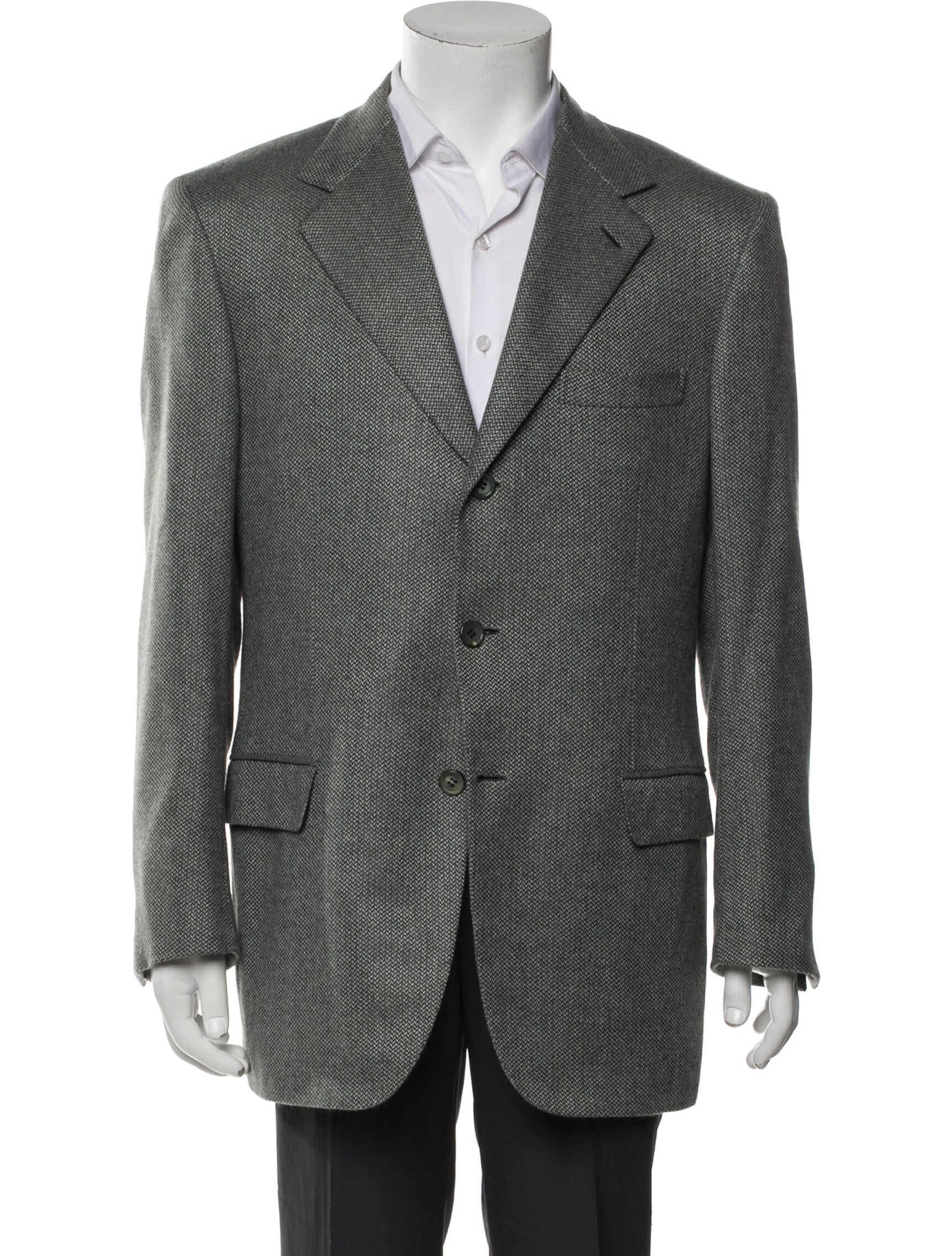 Brioni Cashmere Tweed Pattern Blazer