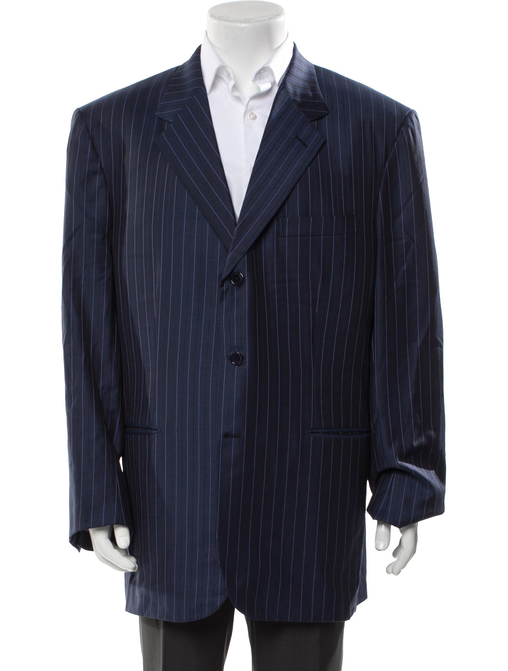 Brioni Wool Striped Coat