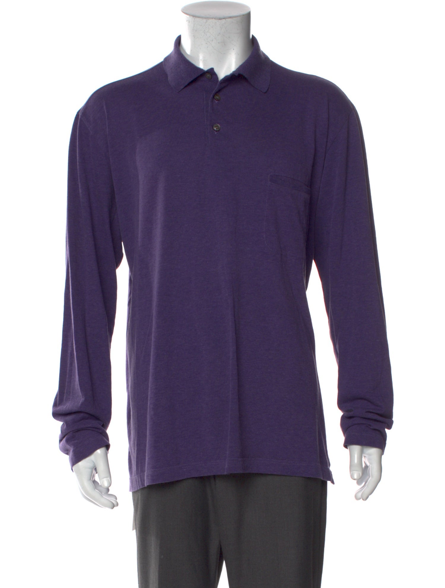 Brioni Collar Long Sleeve Polo Shirt