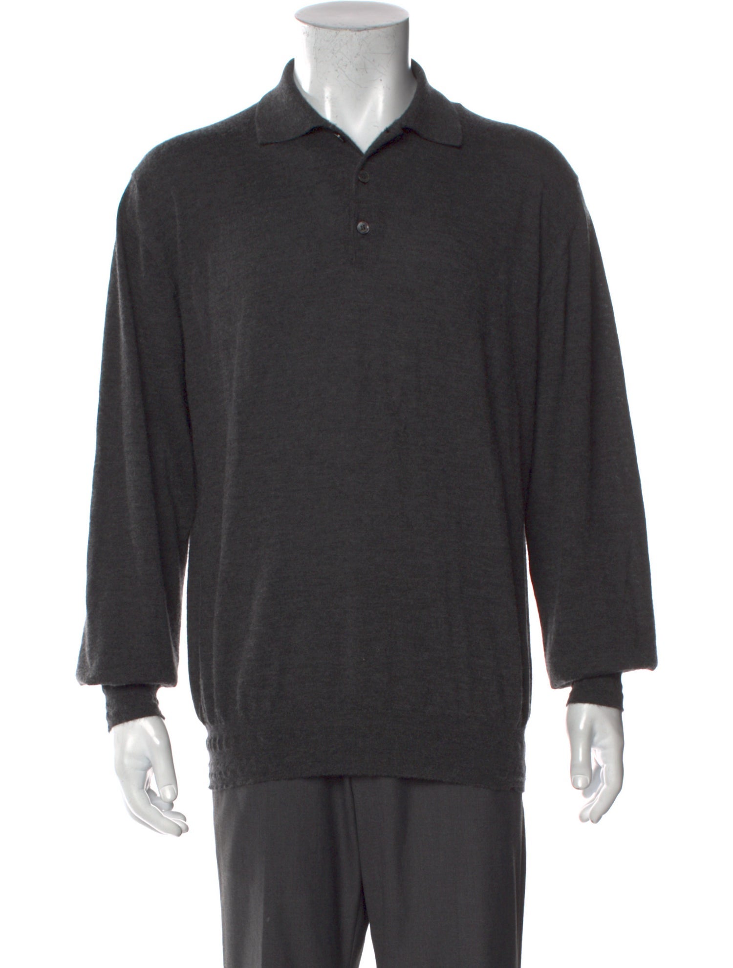 Brioni Cashmere Crew Neck Polo Sweater