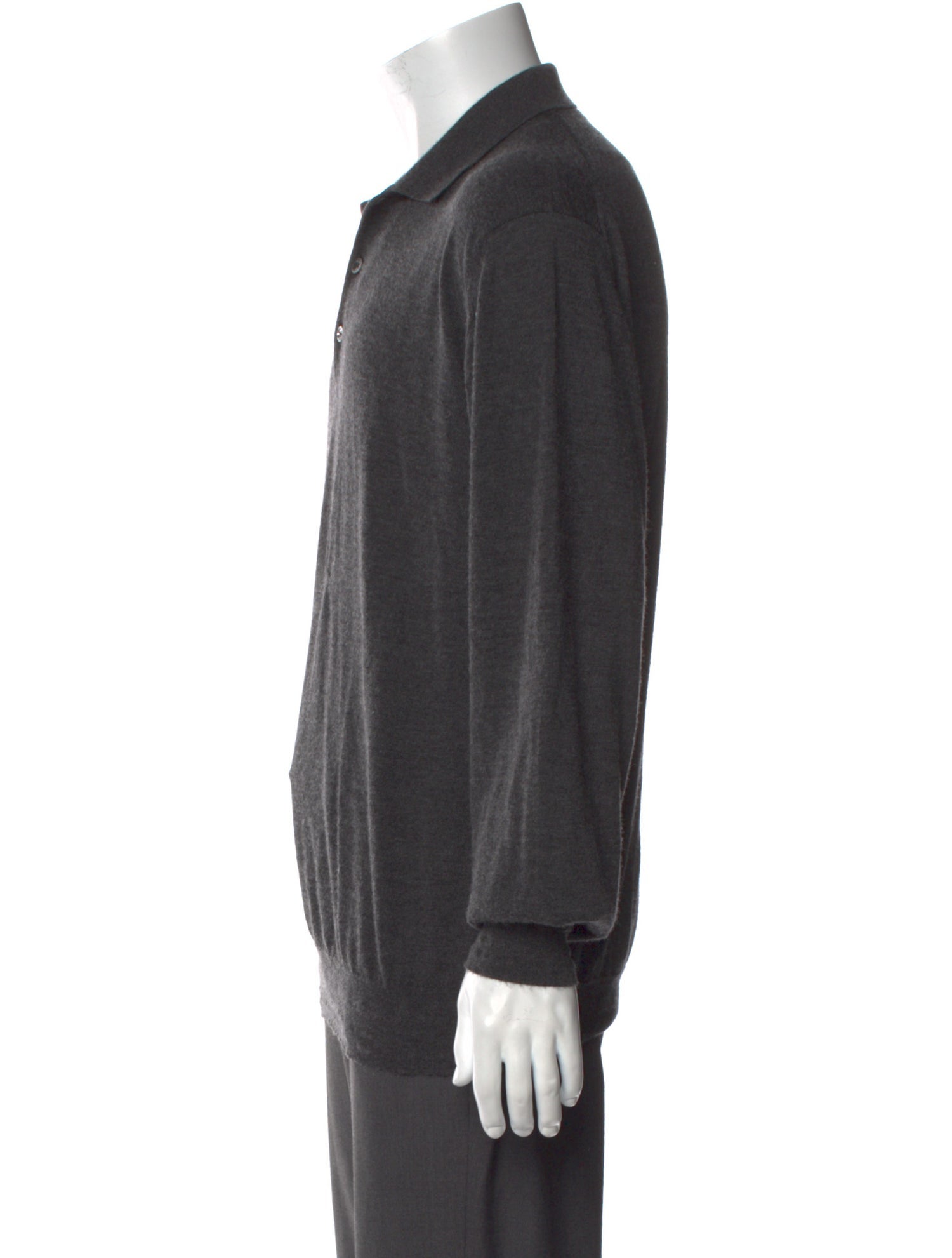 Brioni Cashmere Crew Neck Polo Sweater