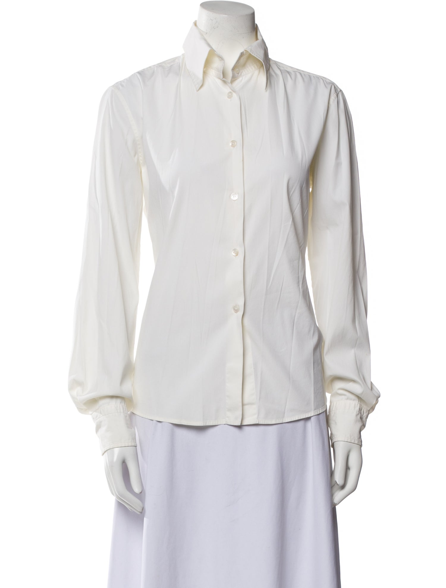 Brioni Long Sleeve Button-Up Top