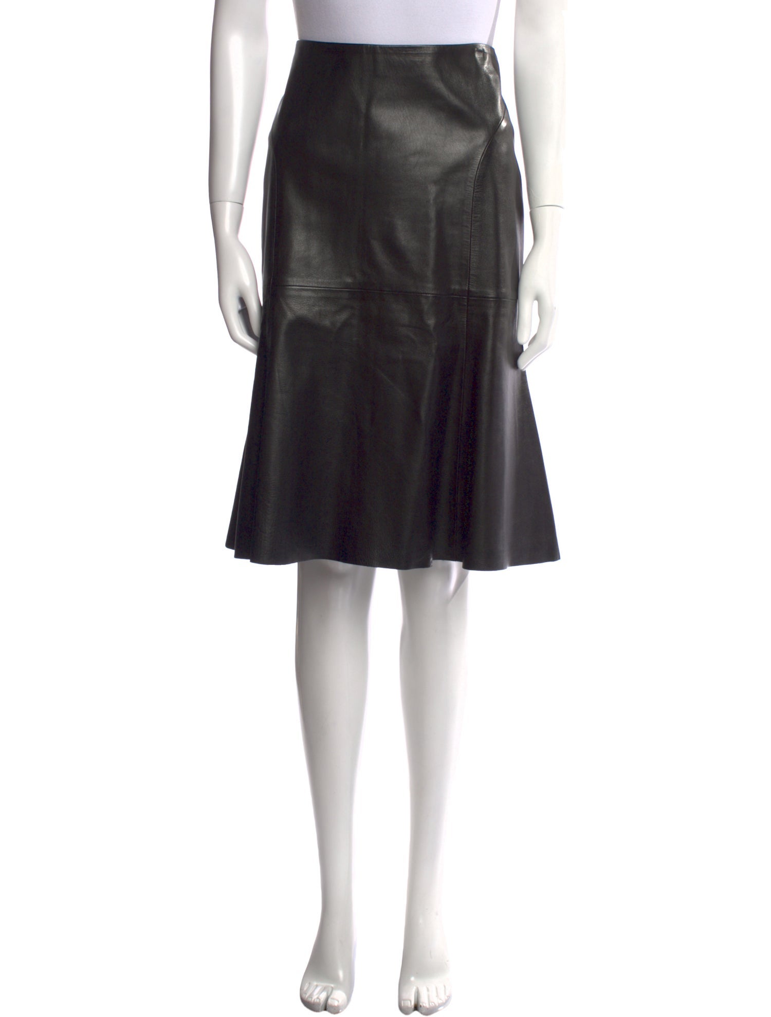 Brioni Leather Knee-Length Skirt
