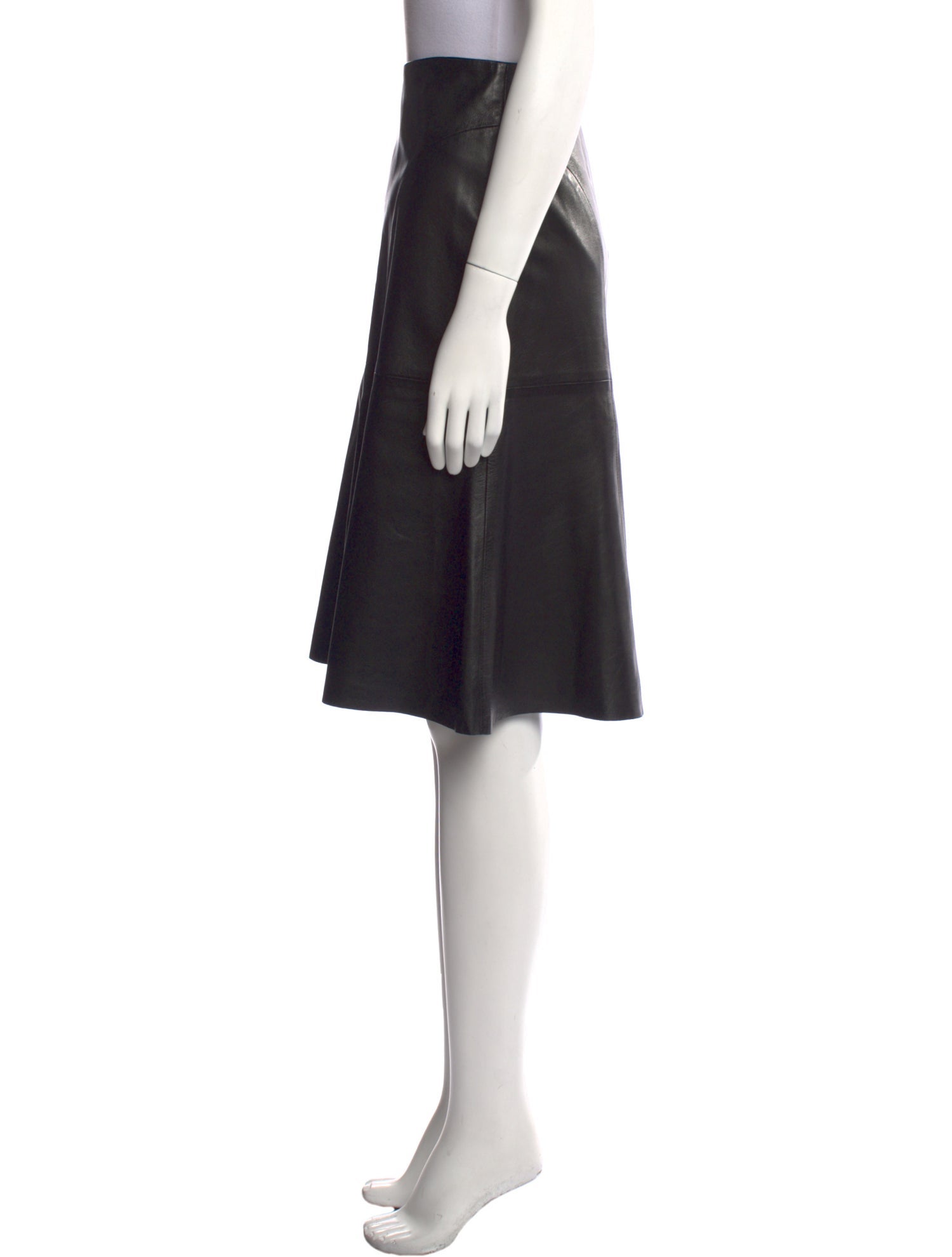 Brioni Leather Knee-Length Skirt
