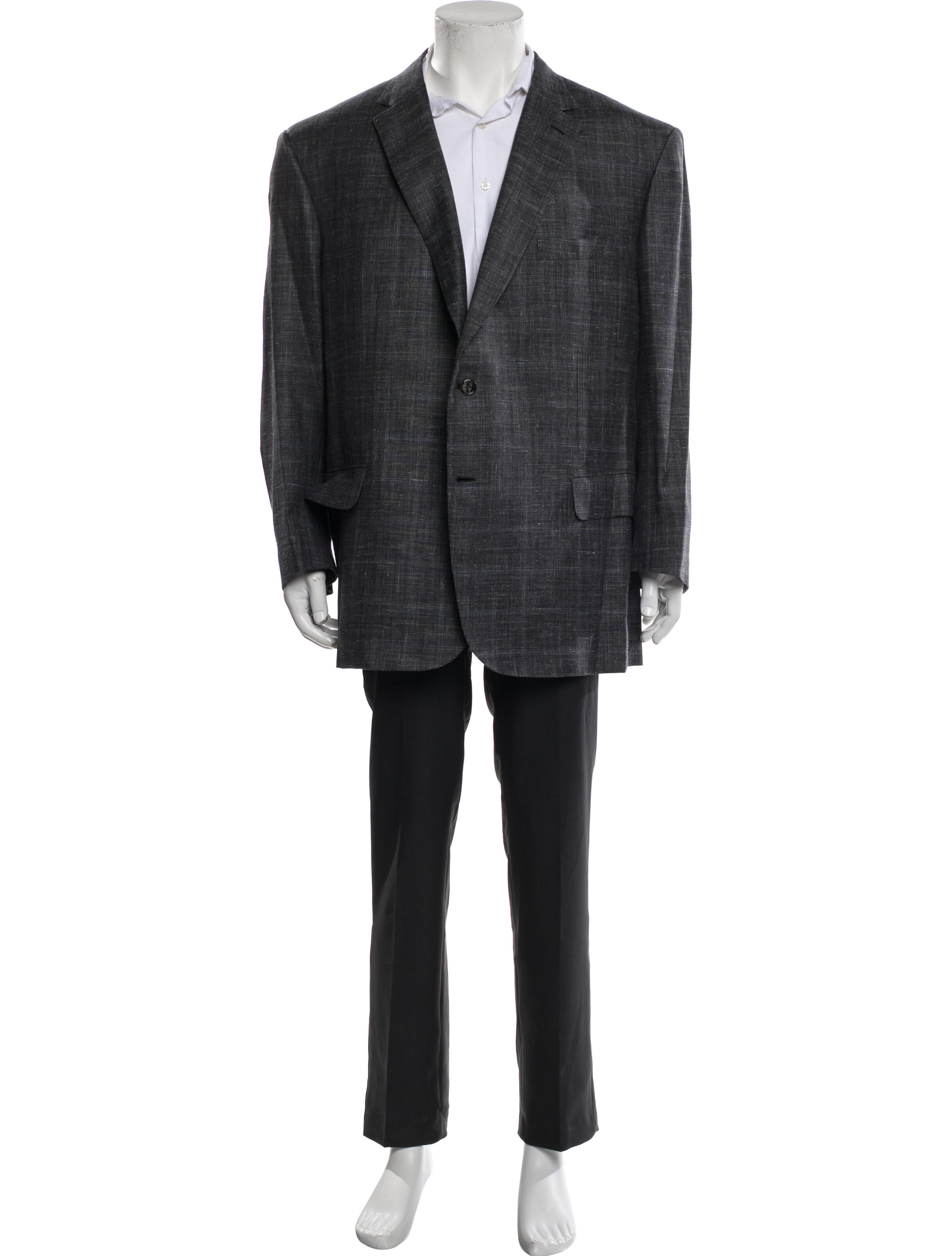 Brioni Wool Plaid Print Blazer w/ Tags