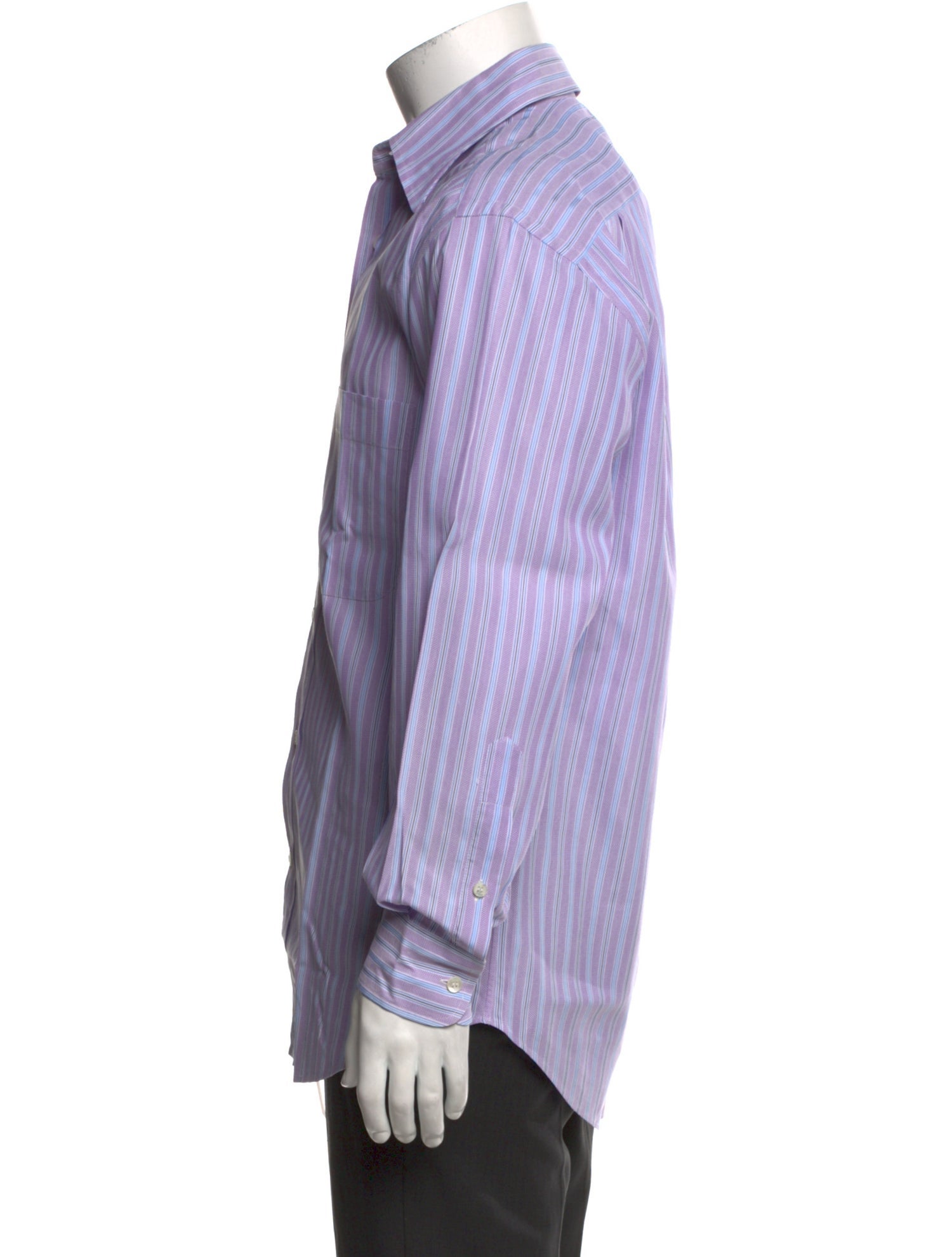 Brioni Striped Long Sleeve Dress Shirt