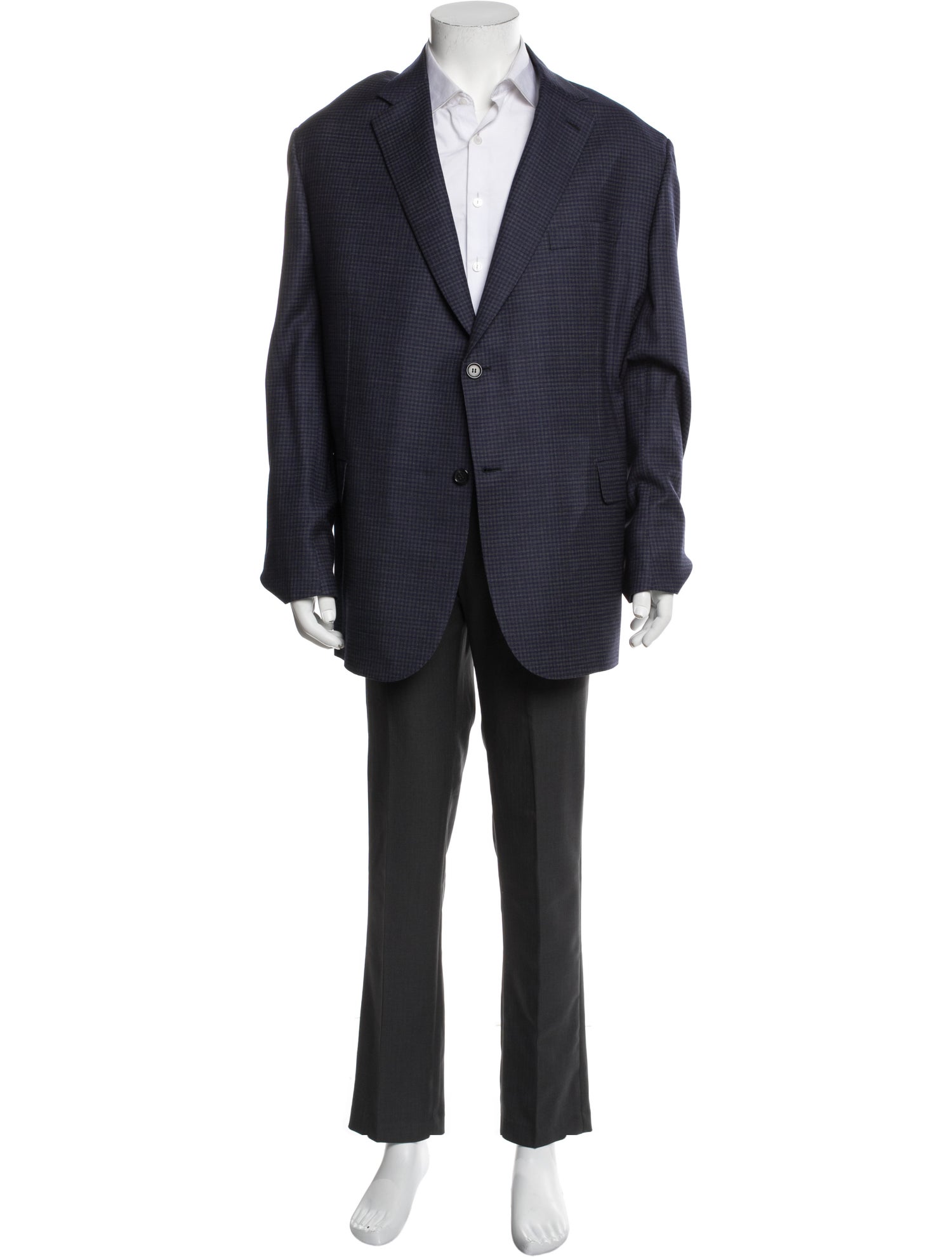 Brioni Virgin Wool Plaid Print Blazer w/ Tags