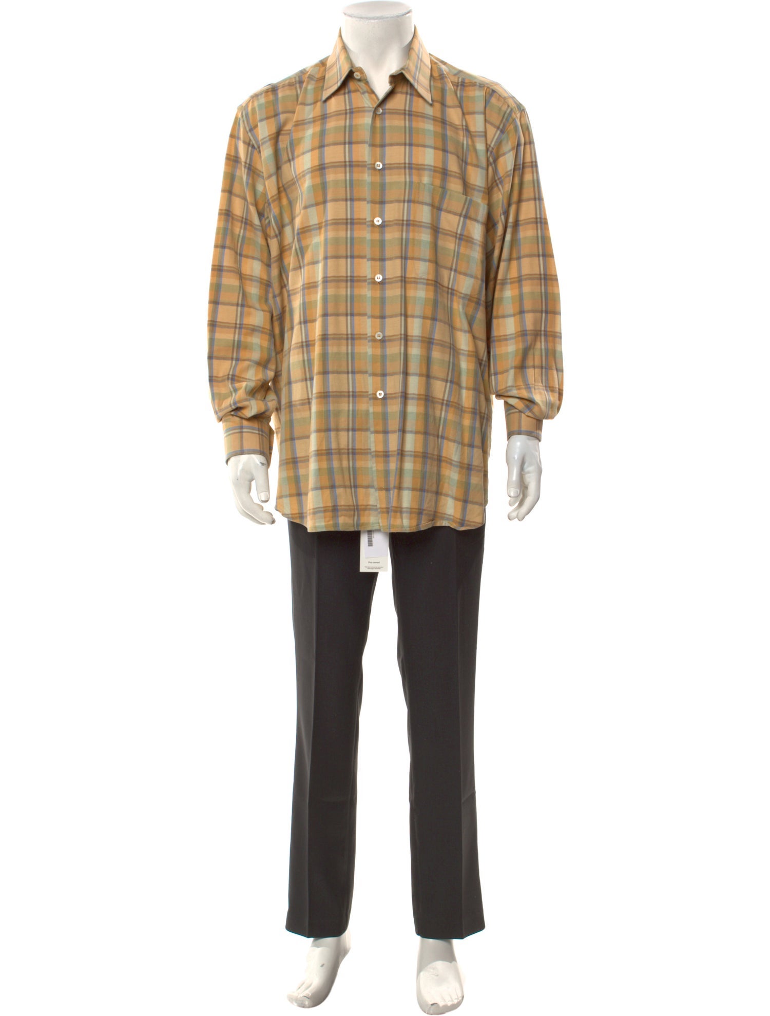 Brioni Plaid Print Long Sleeve Shirt