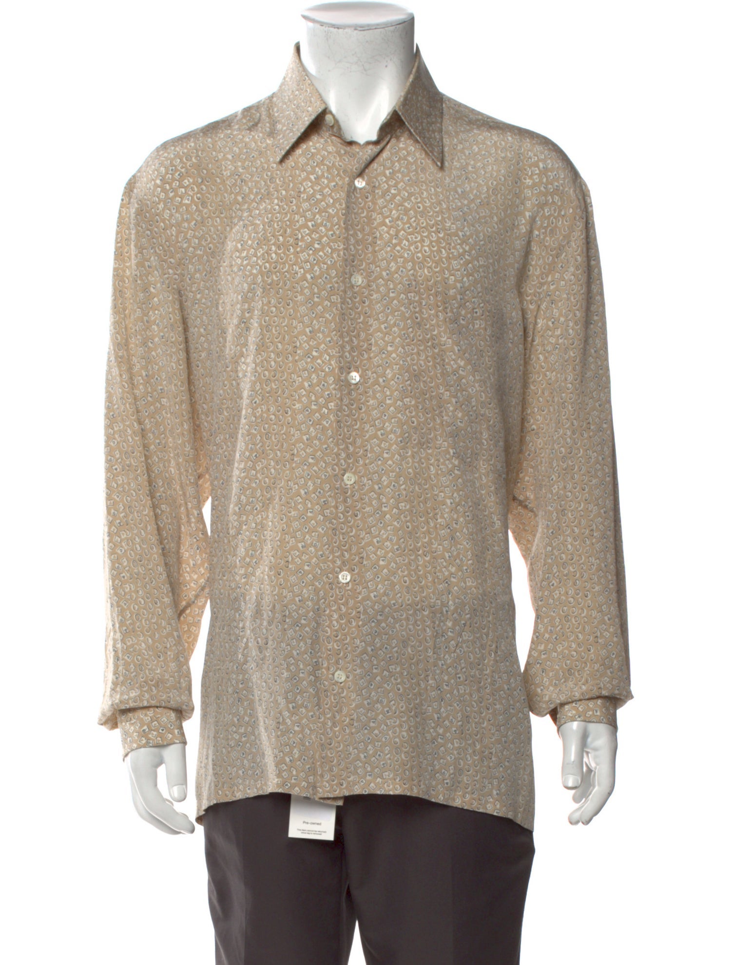 Brioni Silk Printed Dress Shirt