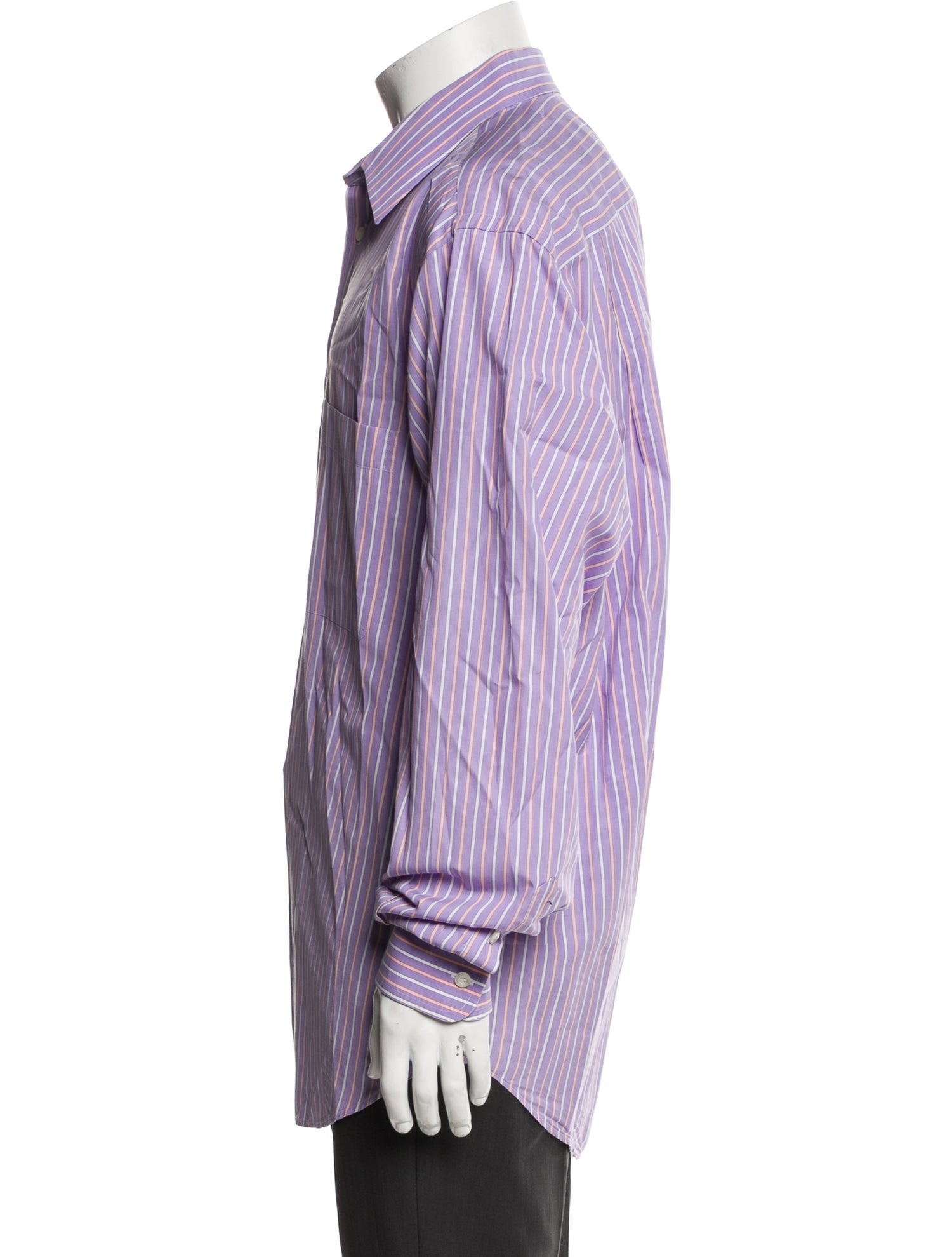 Brioni Striped Long Sleeve Dress Shirt
