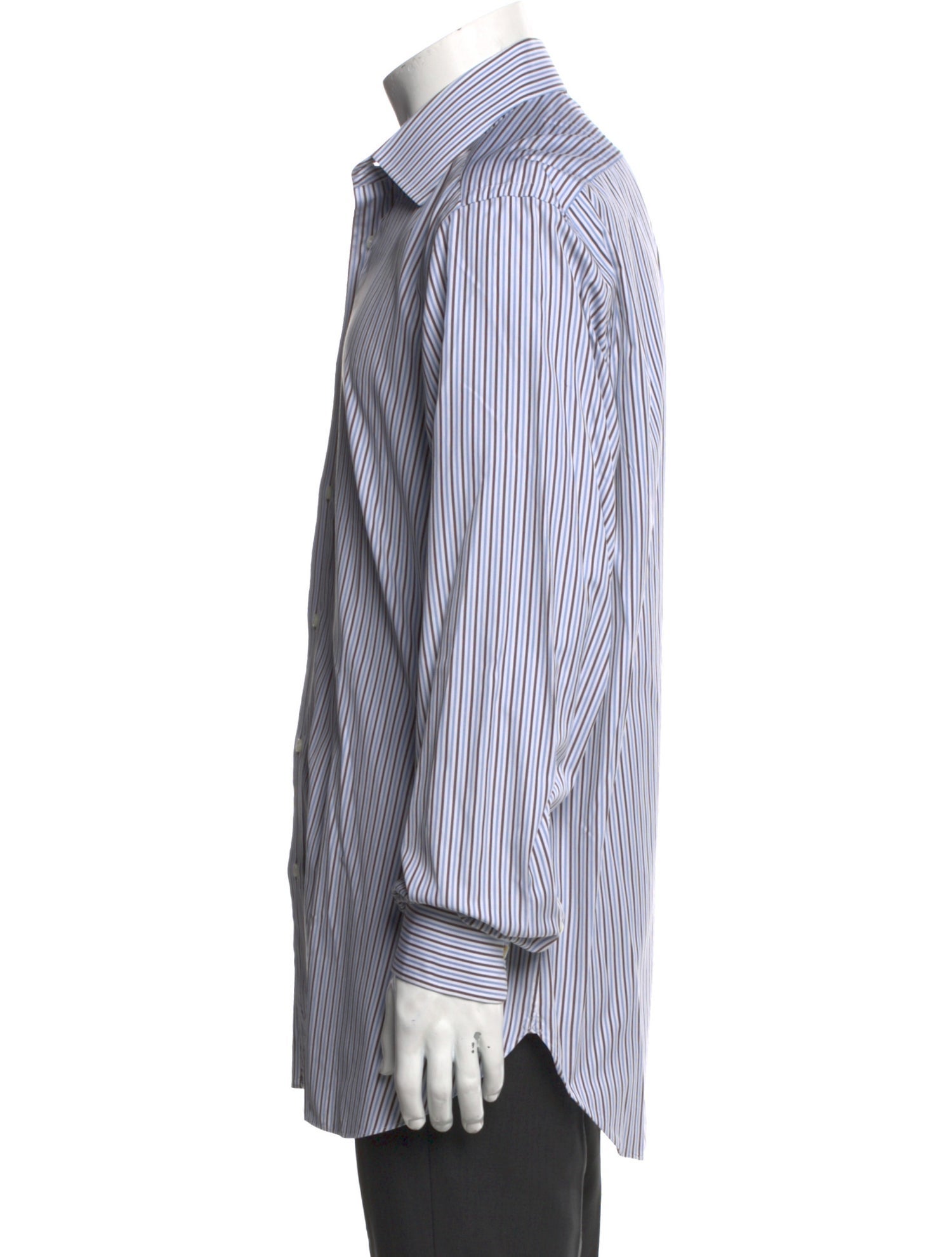 Brioni Striped Long Sleeve Dress Shirt