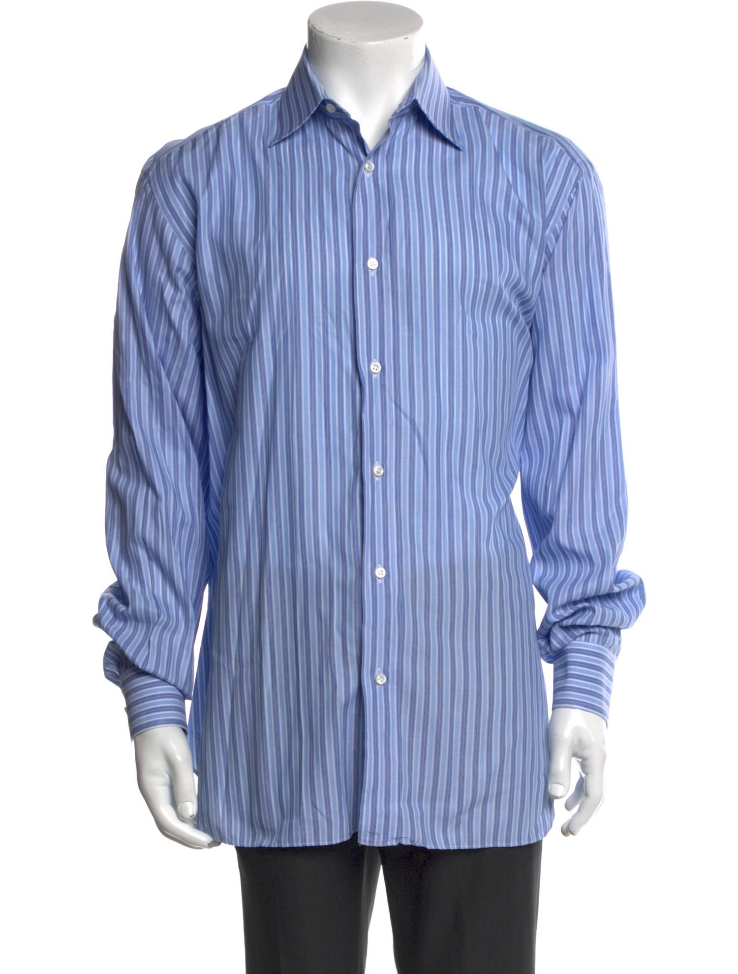 Brioni Striped Long Sleeve Dress Shirt