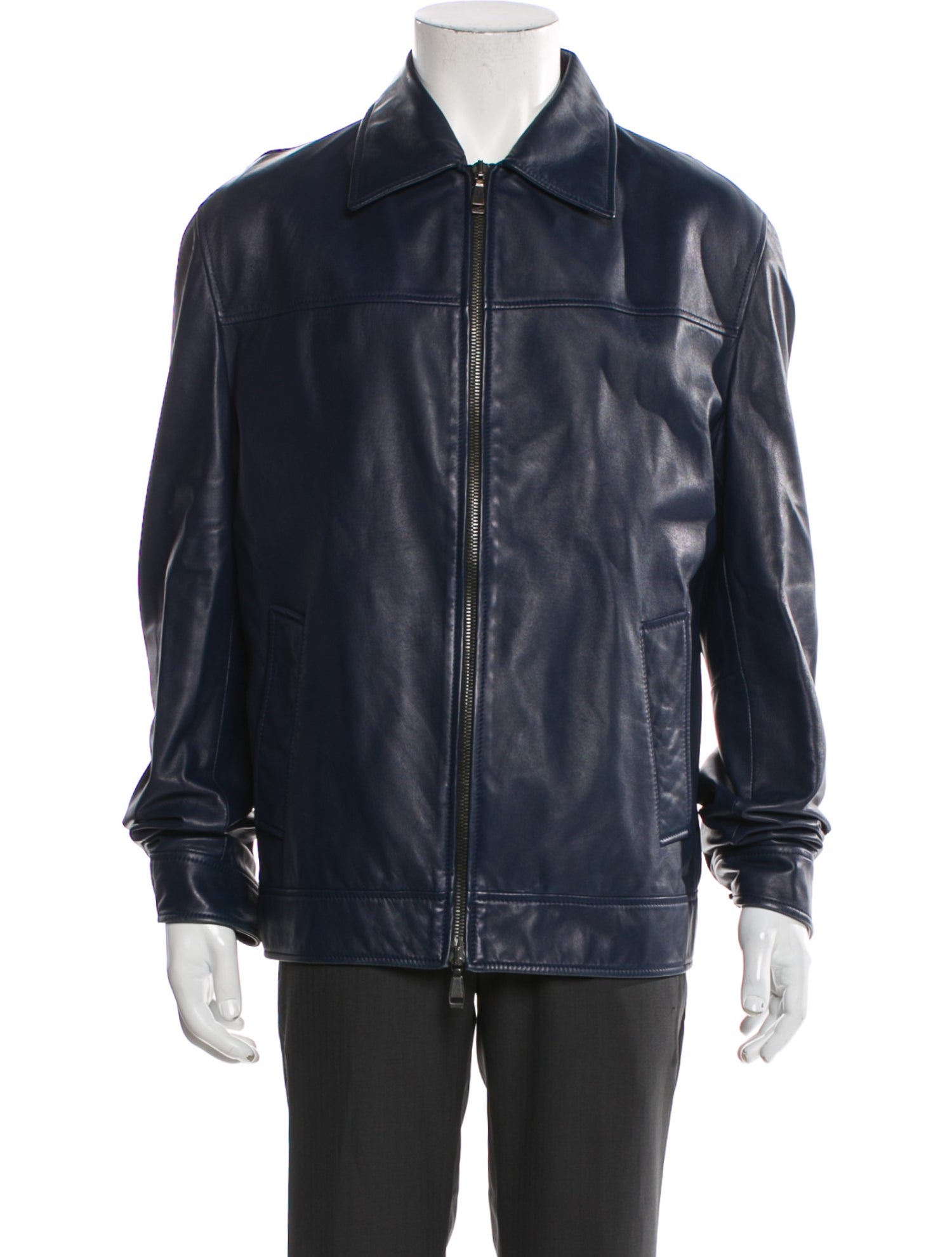 Brioni Lamb Leather Moto Jacket