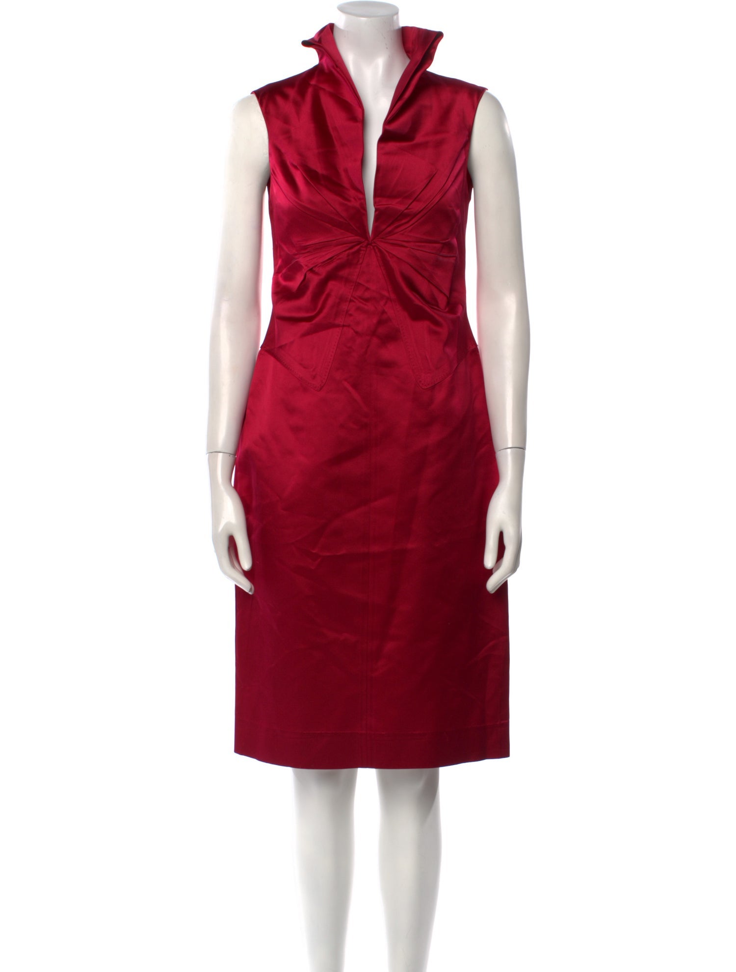 Brioni V-Neck Knee-Length Dress