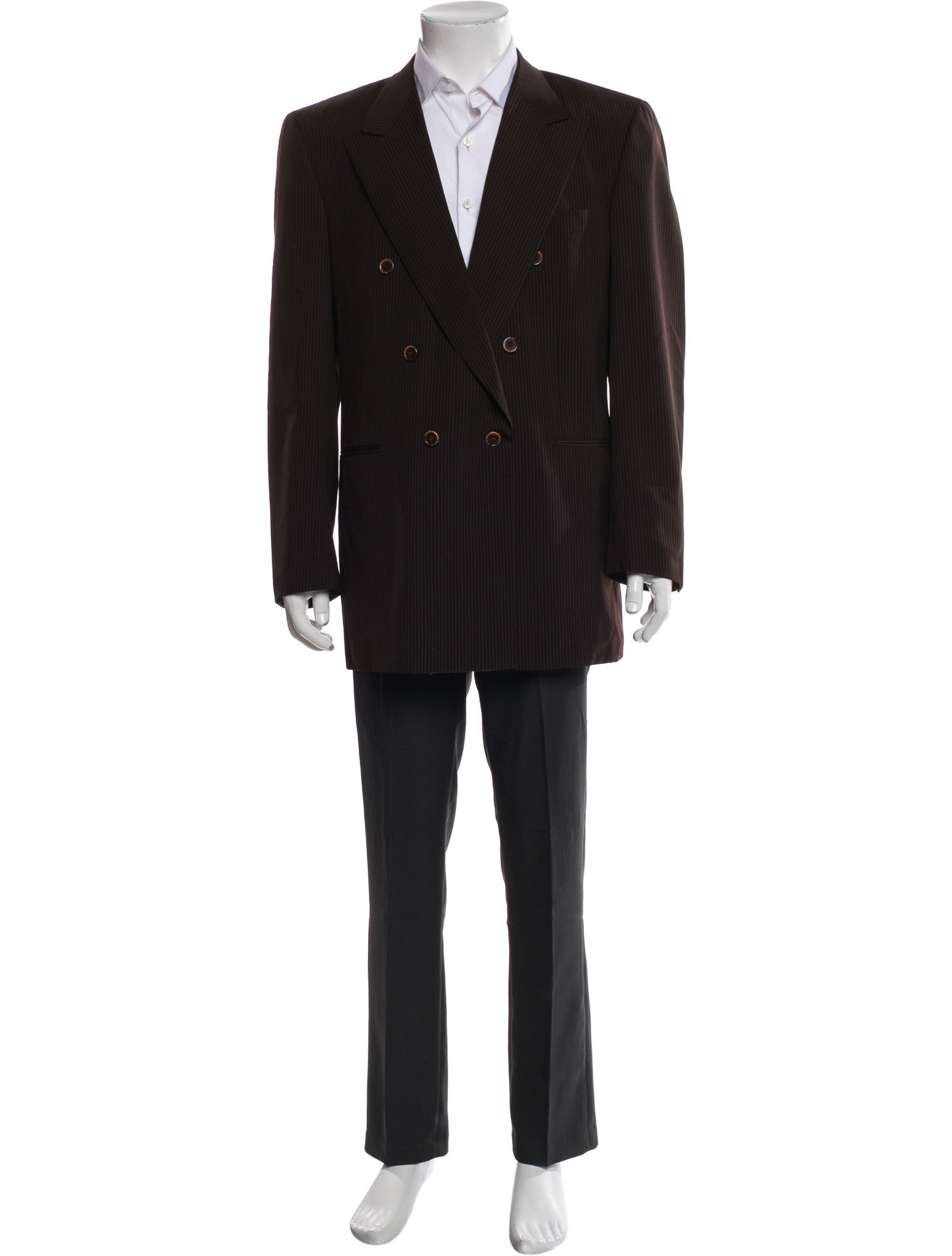 Brioni Wool Striped Overcoat