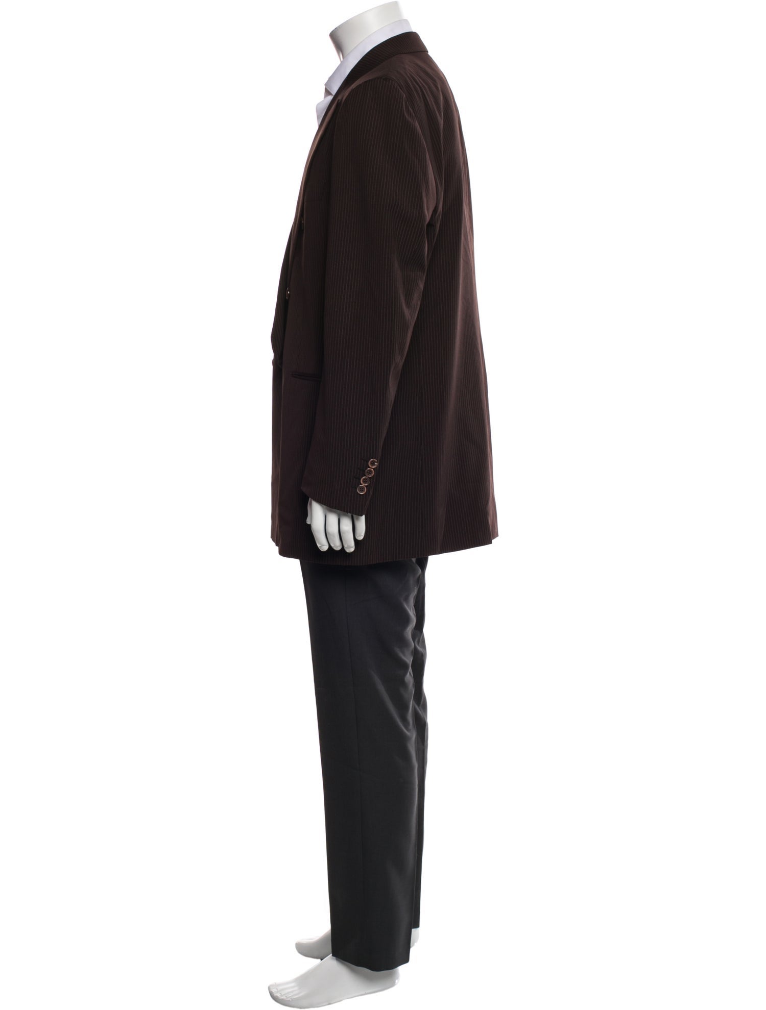 Brioni Wool Striped Overcoat