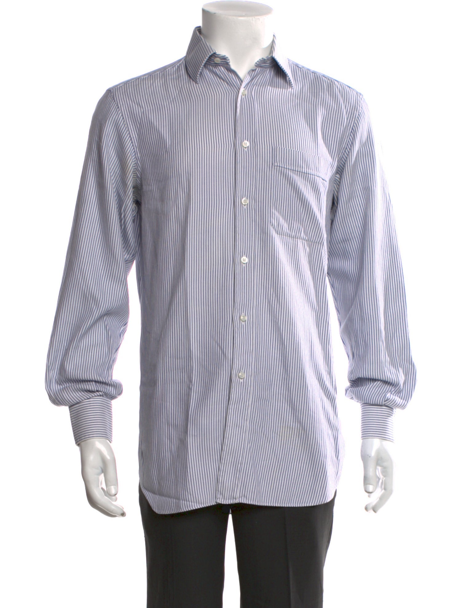 Brioni Striped Long Sleeve Dress Shirt