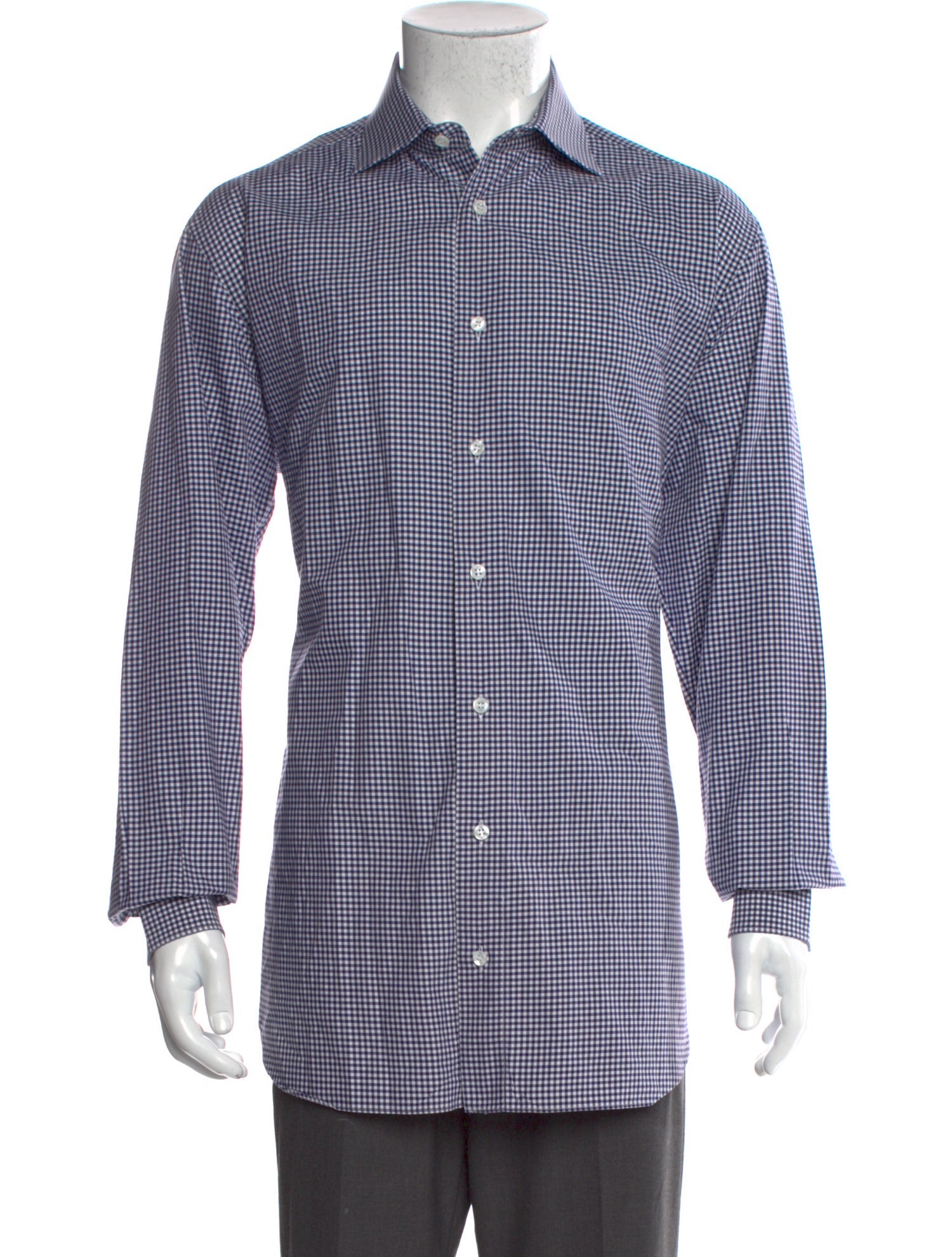 Brioni Plaid Print Long Sleeve Shirt