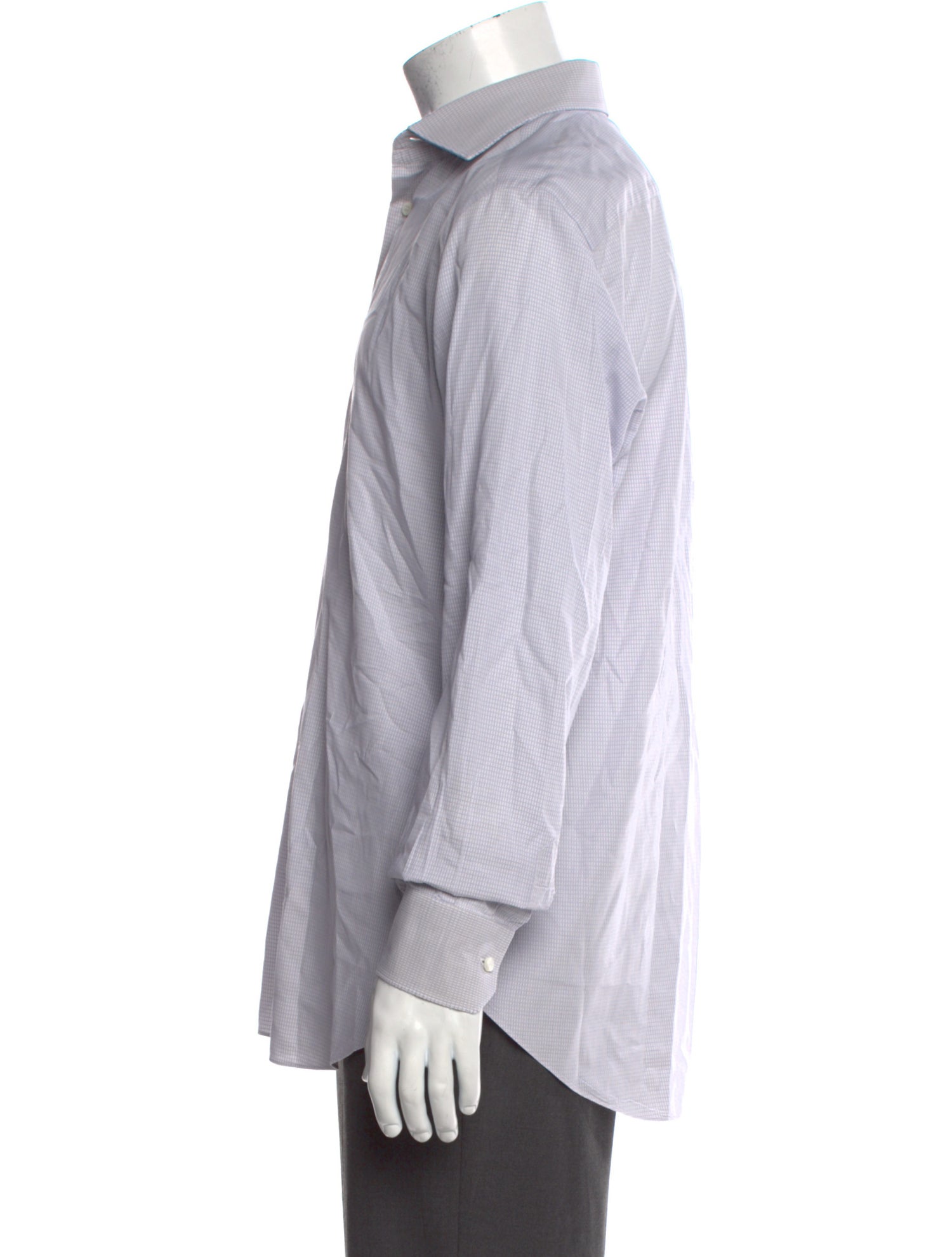 Brioni Plaid Print Long Sleeve Dress Shirt