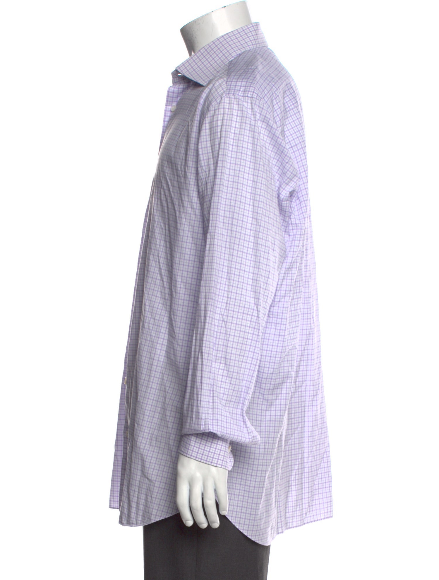 Brioni Plaid Print Long Sleeve Dress Shirt